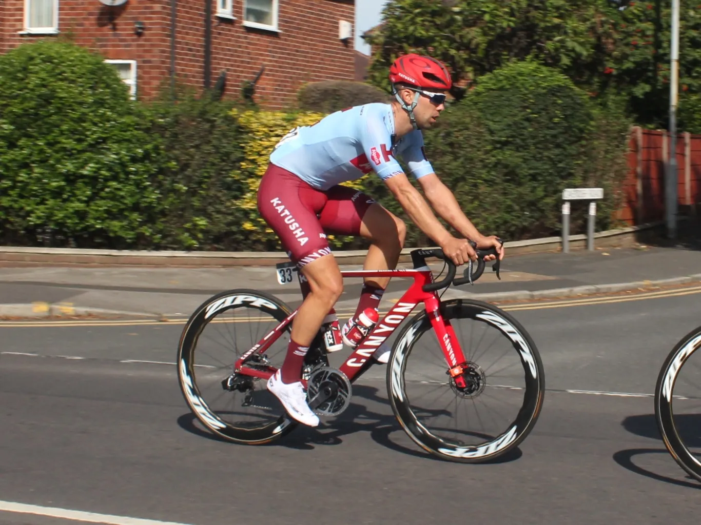 Photo showing: Jens Debusschere in Hazel Grove, Manchester, during the eight and final stage of the 2019 Tour of Britain.