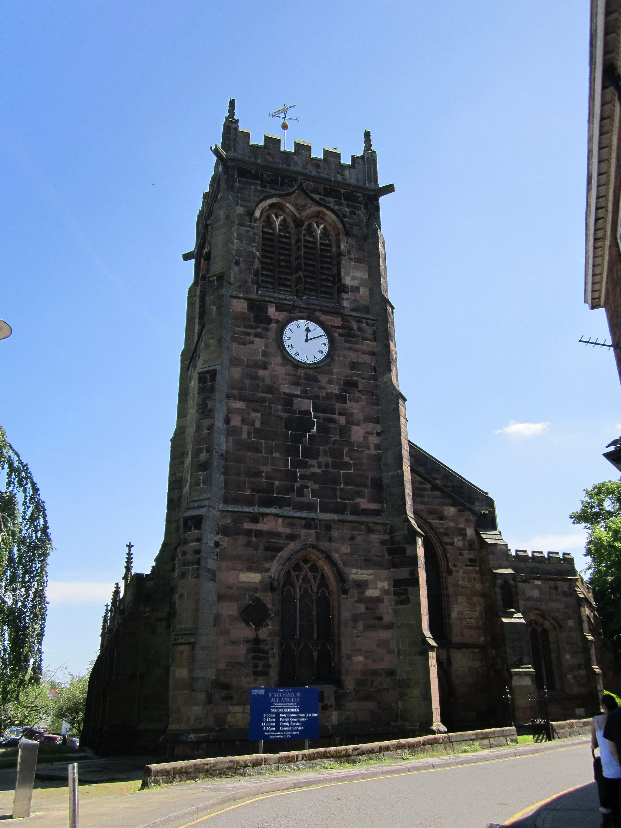 Photo showing: St Michael and All Angels Church, Middlewich, Cheshire, England.