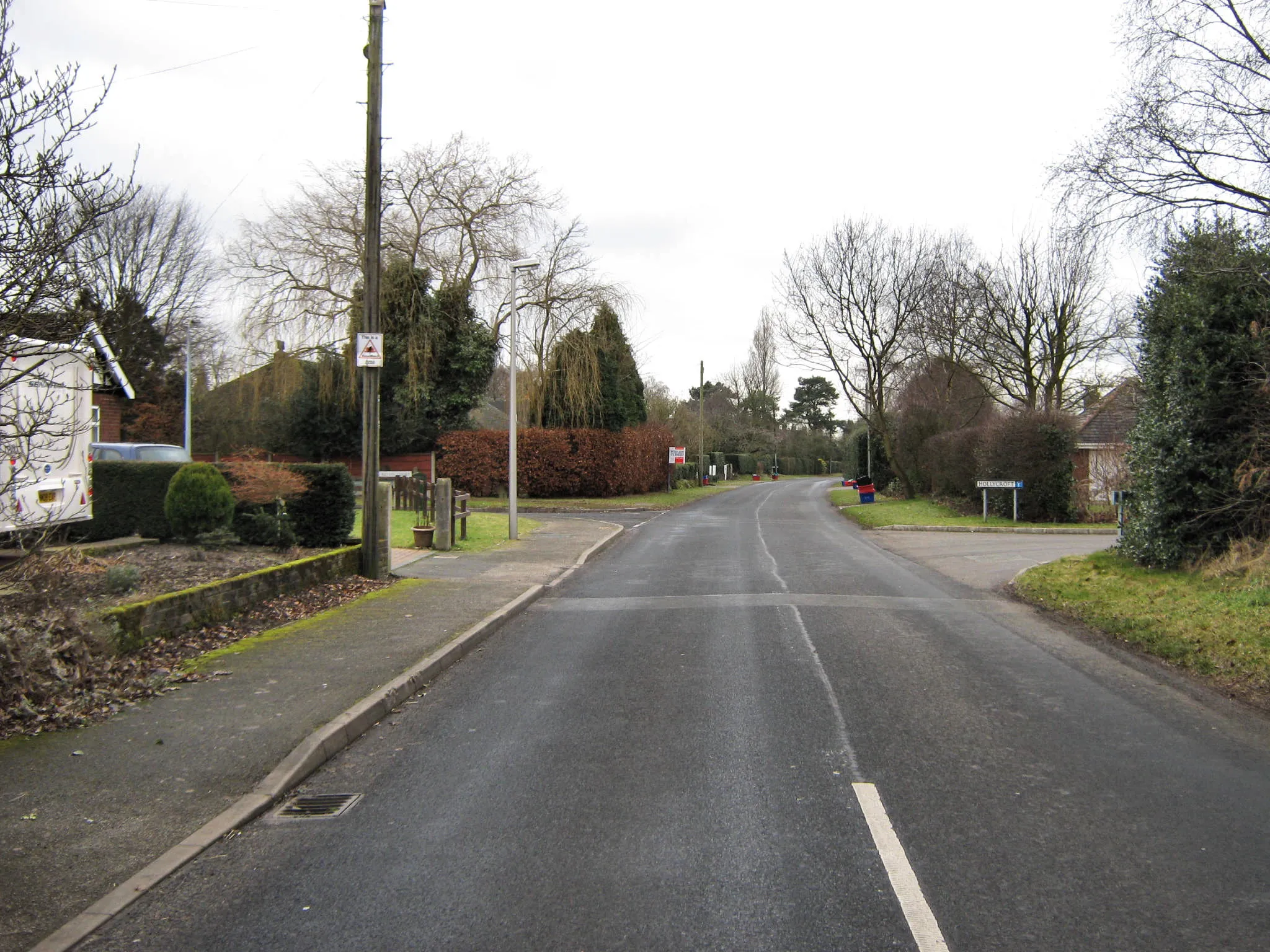 Photo showing: Brereton Heath Lane Looking up the lane from near the junction of the A52.