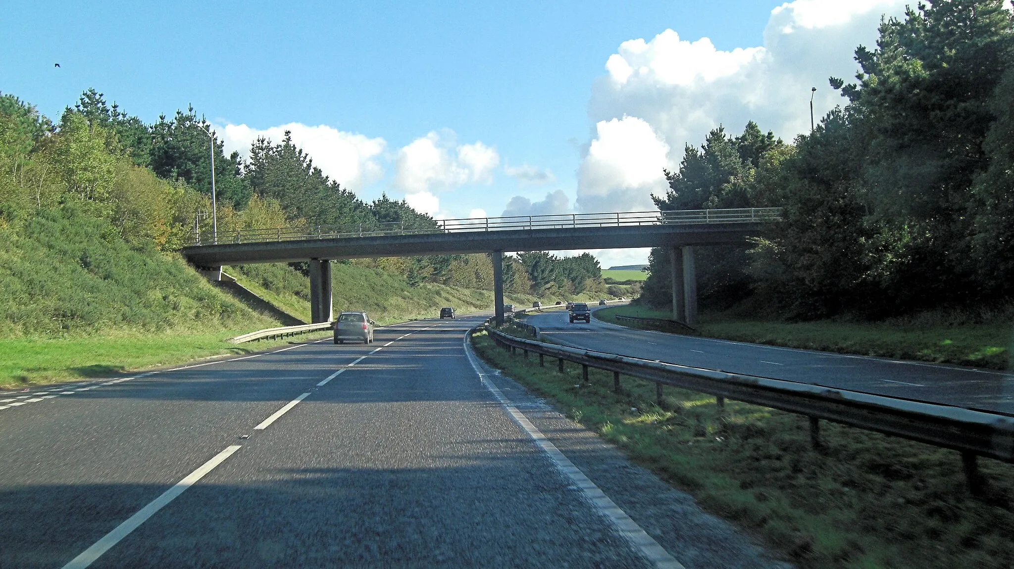 Photo showing: A30 crossed by A3076