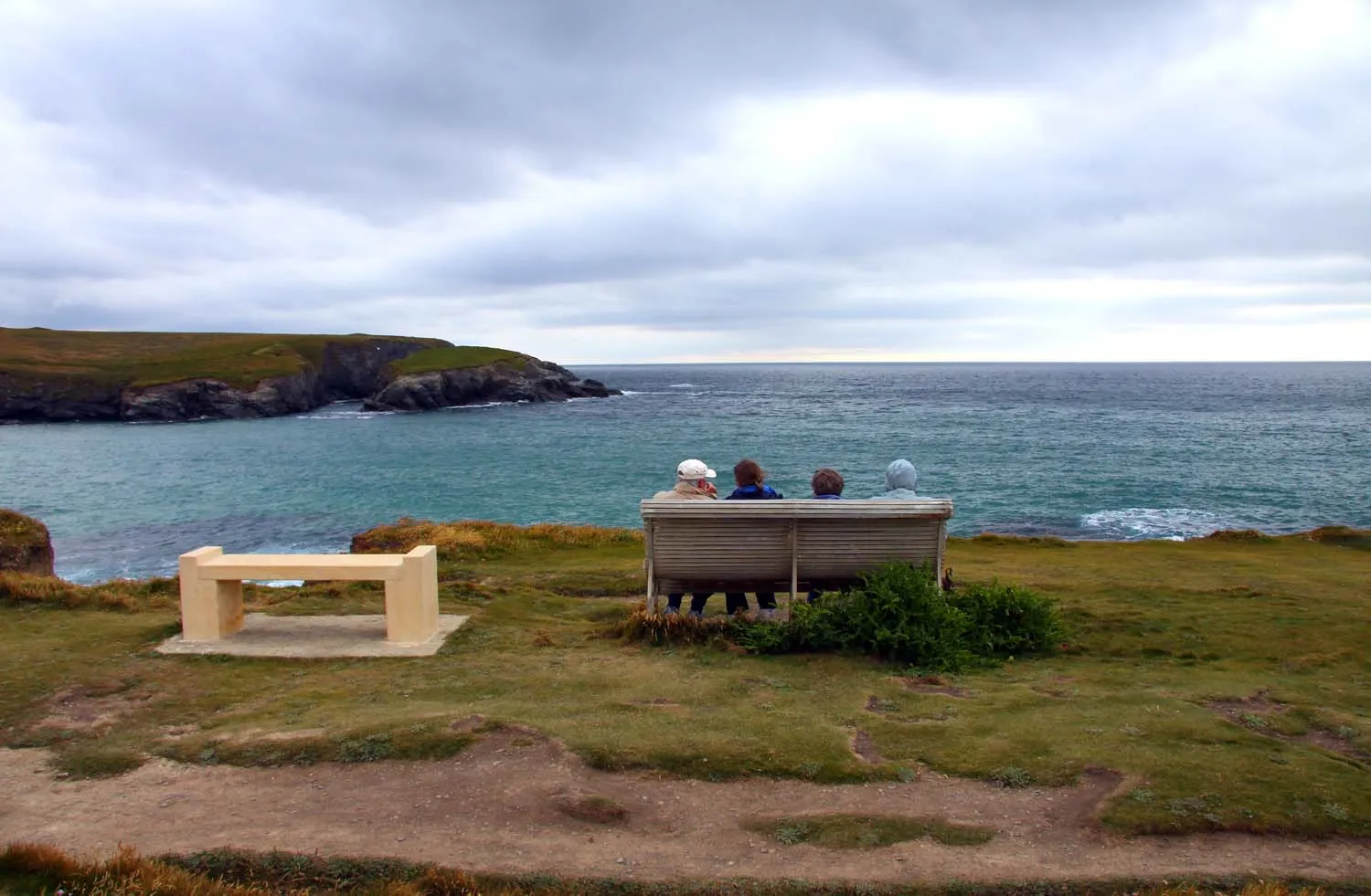 Photo showing: Benches with a sea view