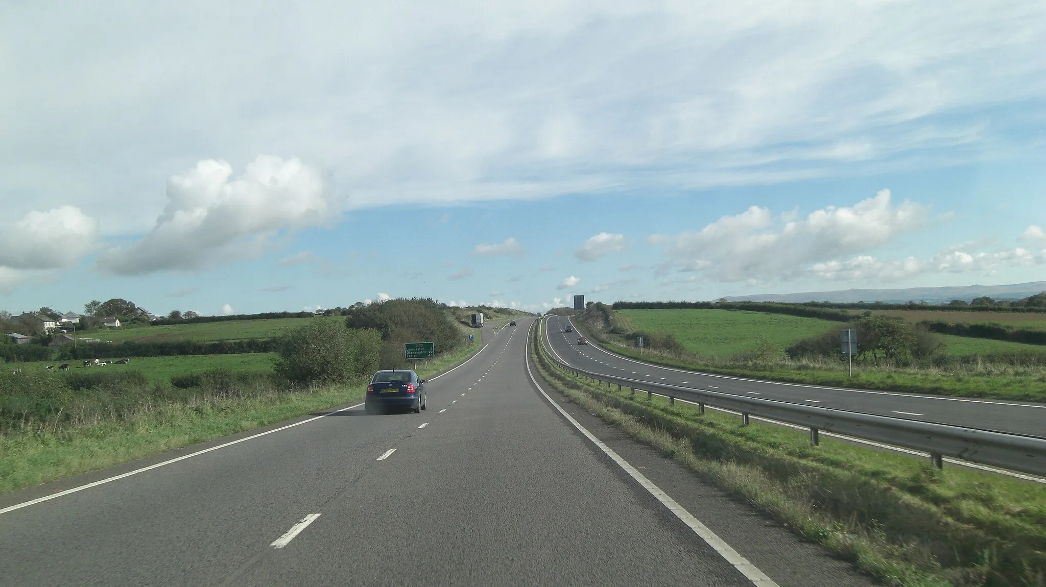 Photo showing: A30 south of Tregadillett