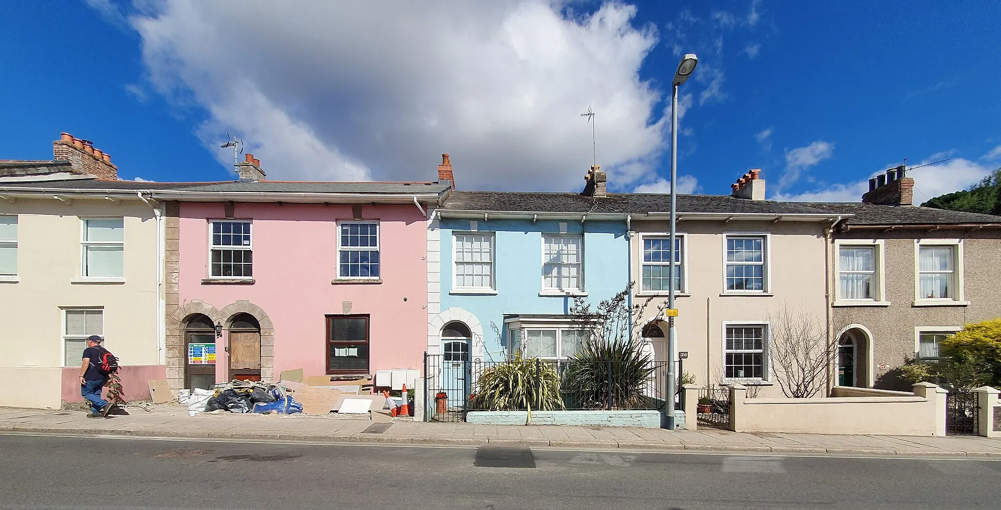 Photo showing: Colourful houses, Ferris Town, Truro, Cornwall - August 2022