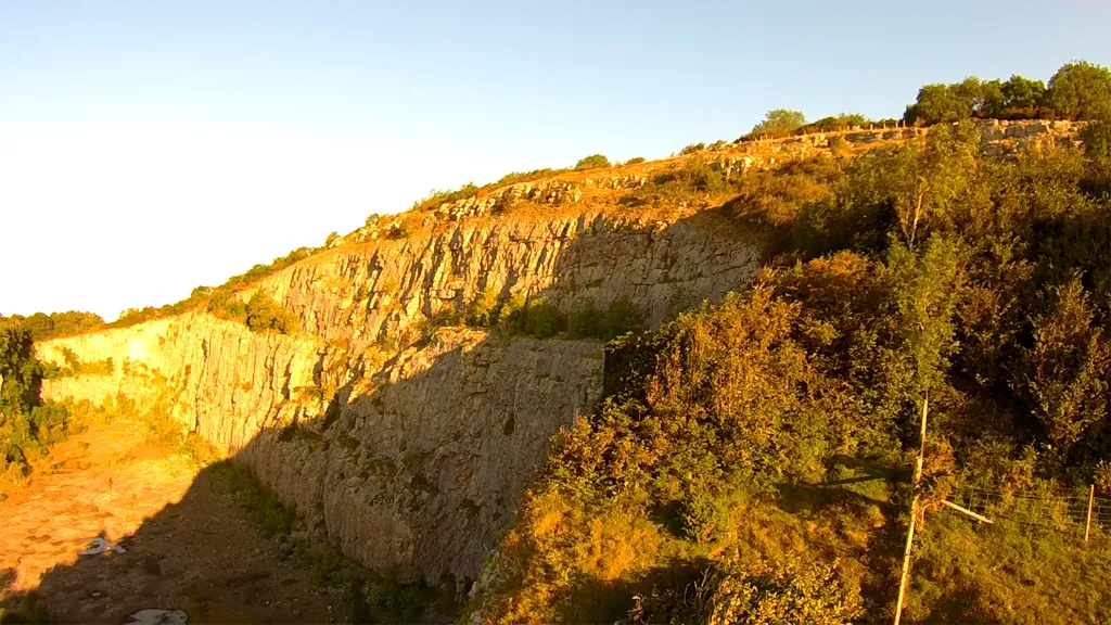 Photo showing: The disused limestone quarry of Warton Crag, looking north west.
The site is now a nature reserve and is popular with climbers and walkers.