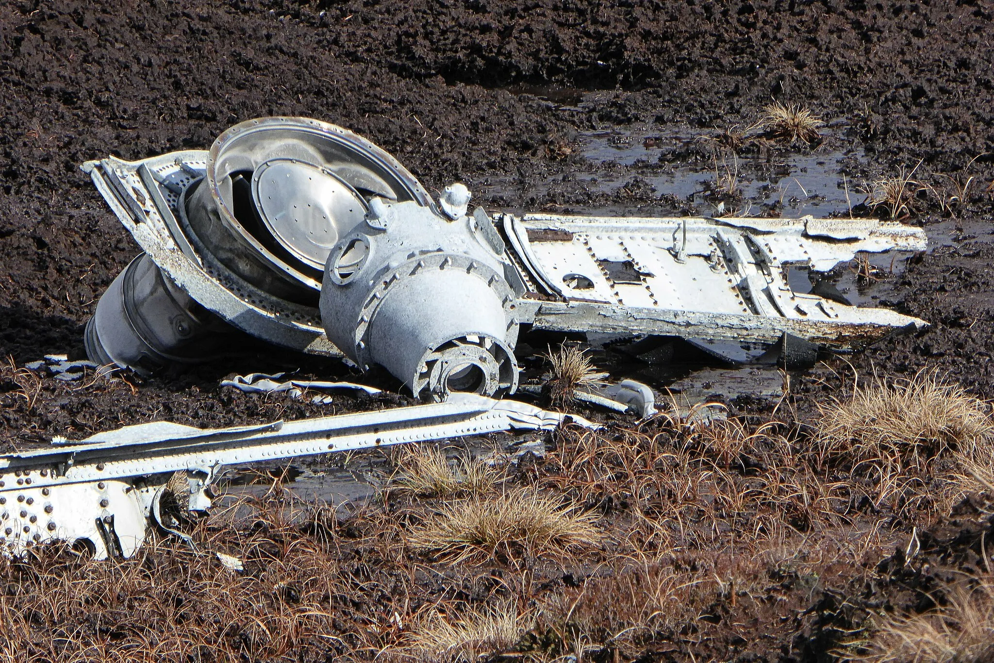 Photo showing: Air crash site below Knock Fell