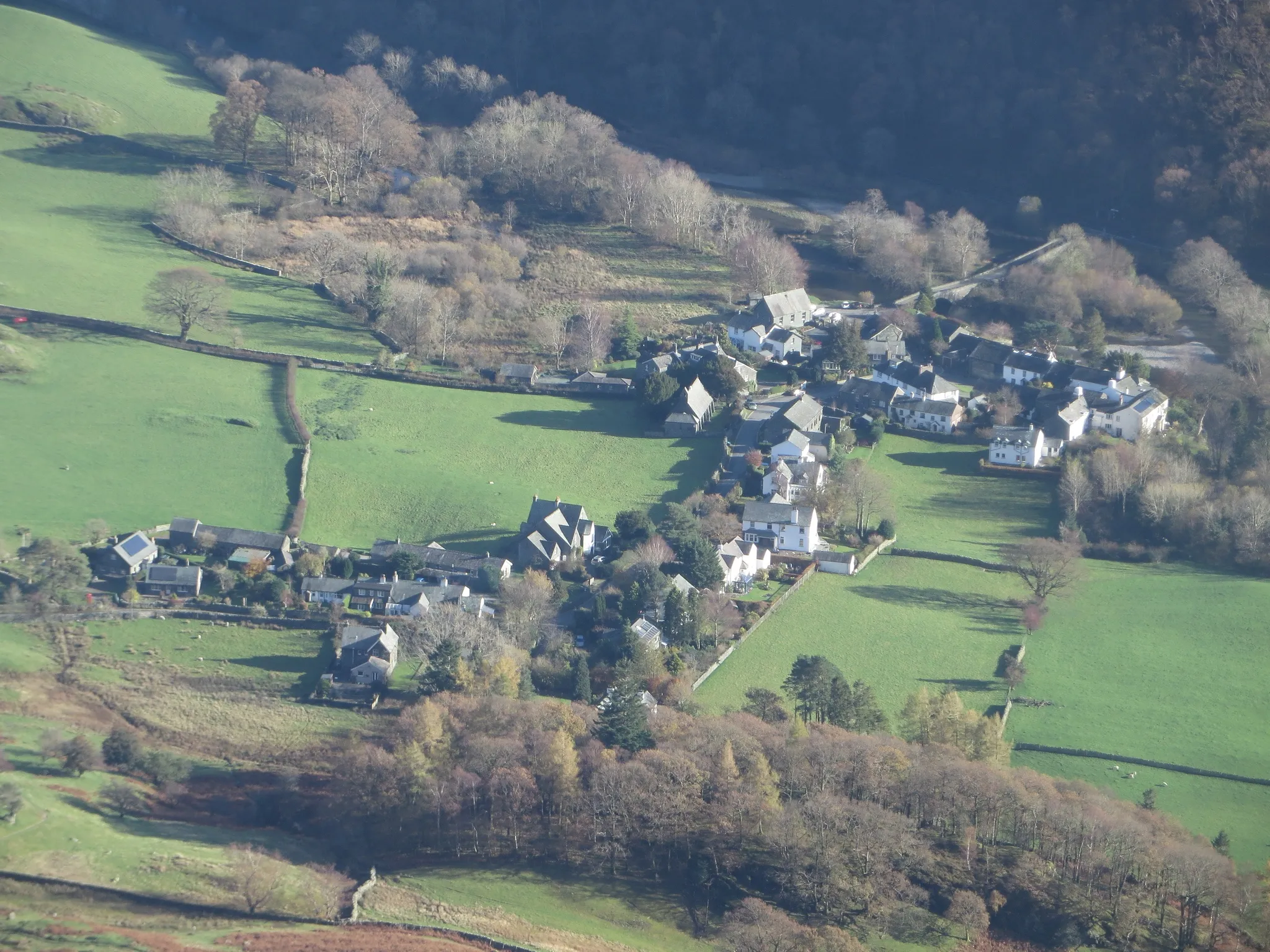 Photo showing: Grange seen from above Blea Crags
