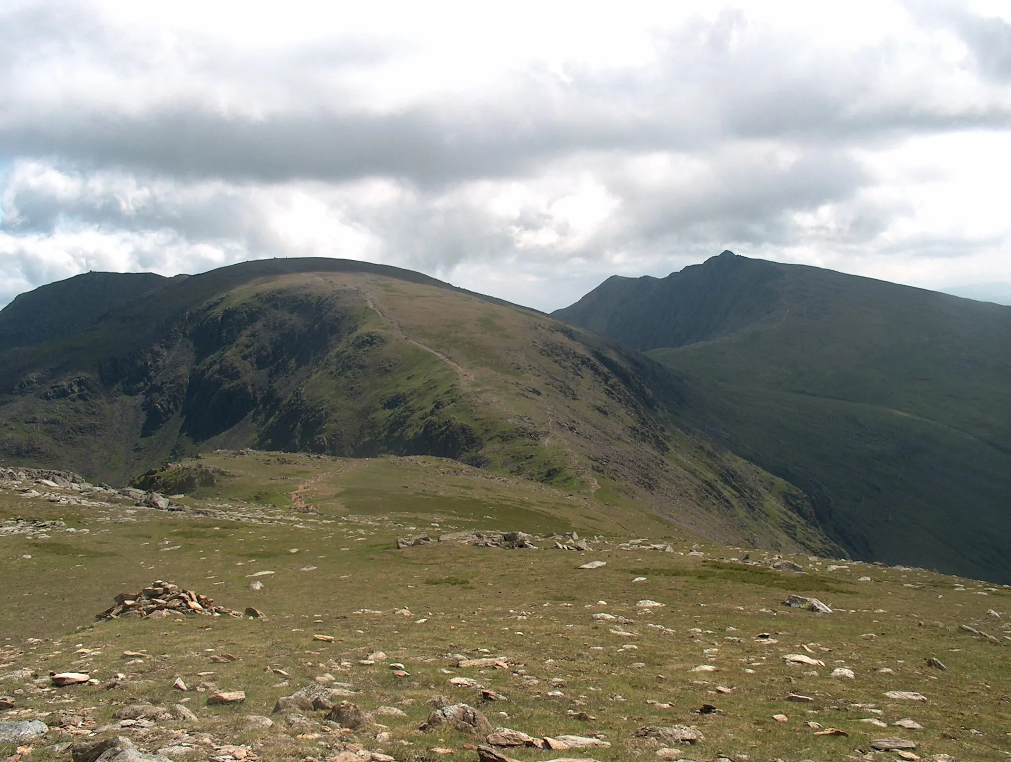 Photo showing: Above Little How Crags The Coniston ridge path continues on up Brim Fell.