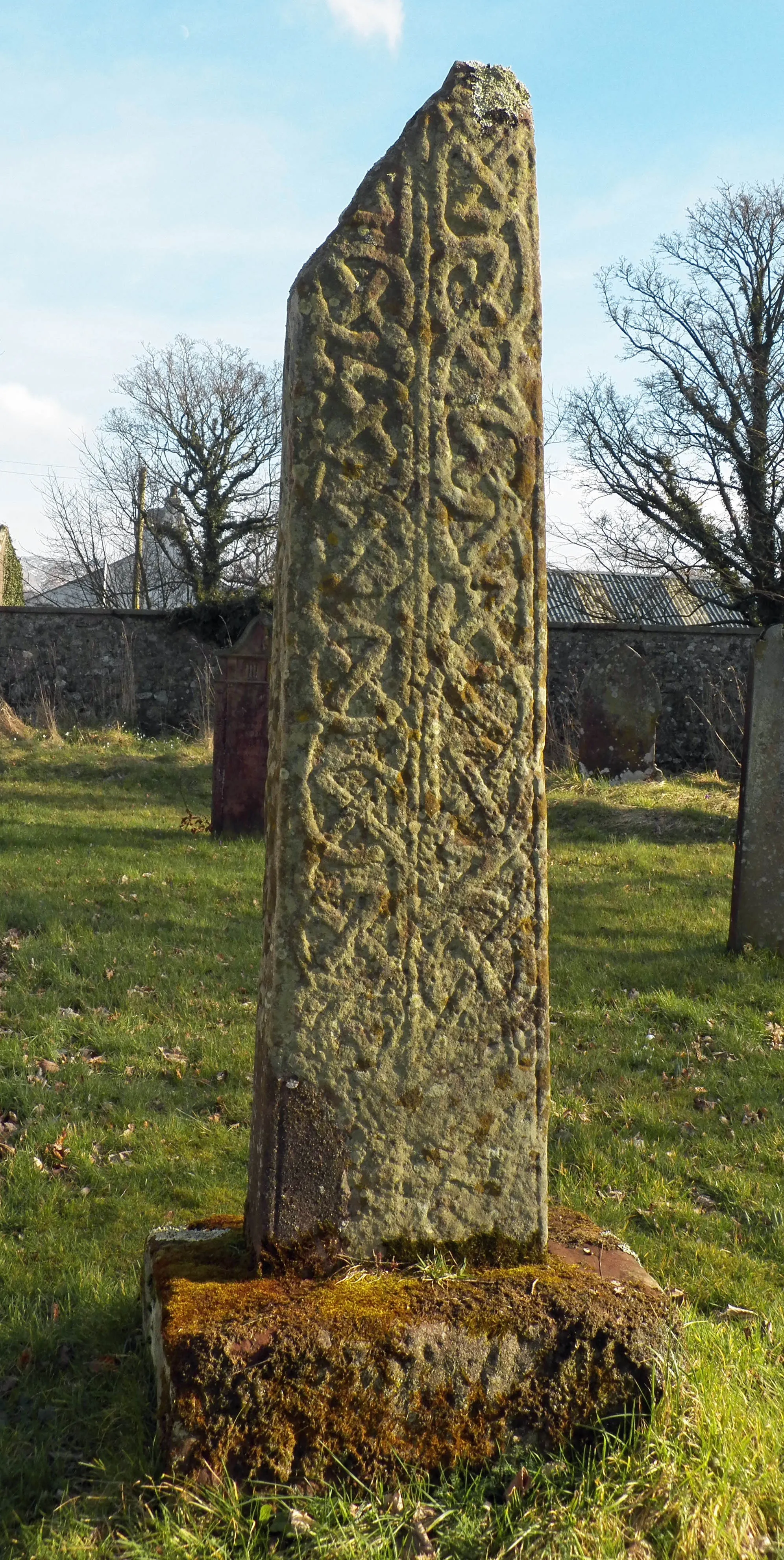 Photo showing: View of the large cross shaft  - 10th century or earlier (Collingwood) - Norse with Anglian characteristics.