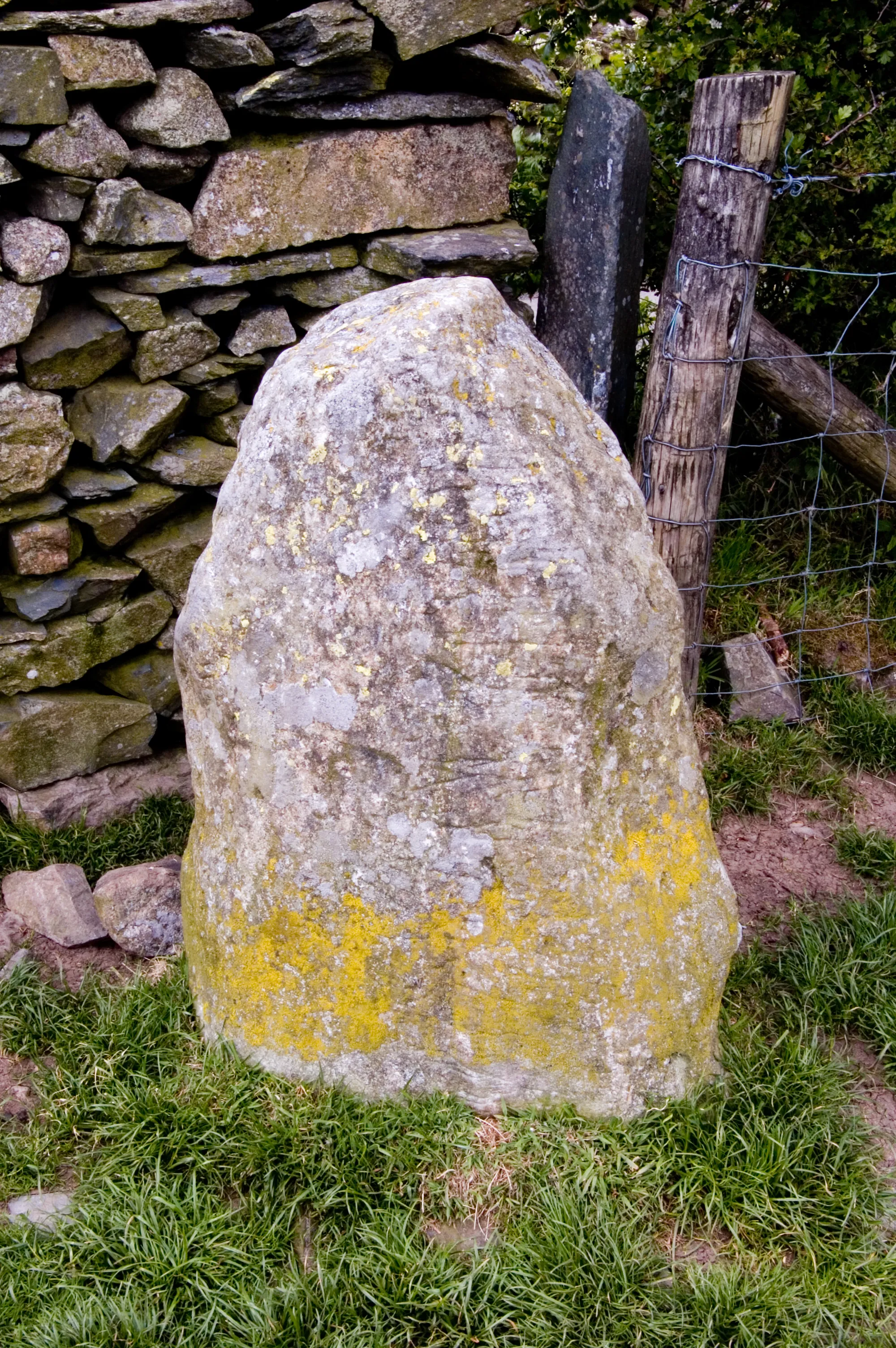 Photo showing: Outlying stone at Castlerigg stone circle showing possible damage caused by ploughing.