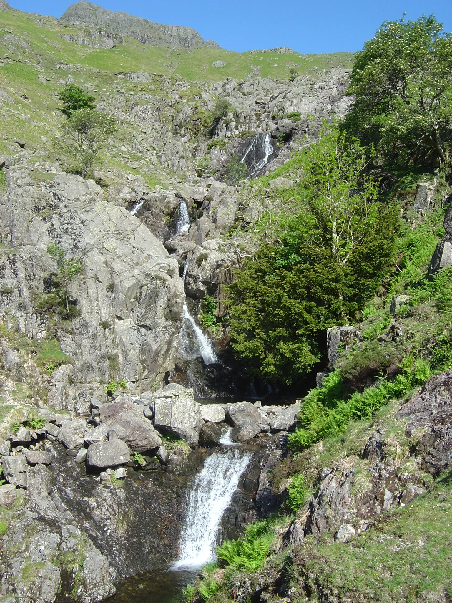 Photo showing: Waterfalls in Dungeon Ghyll, Lake District, England