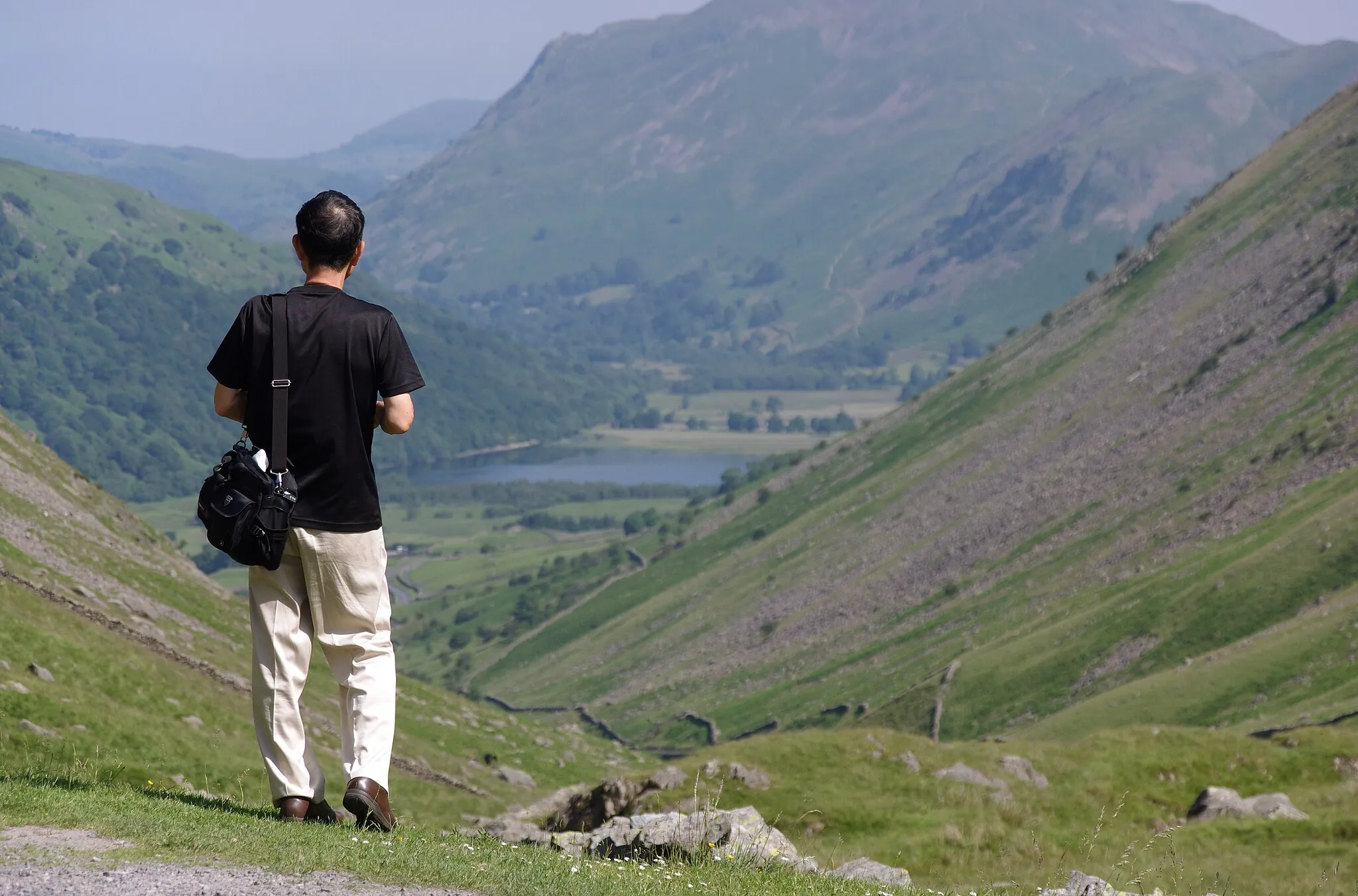 Photo showing: Looking down towards Brotherswater from near the top of Kirkstone Pass.