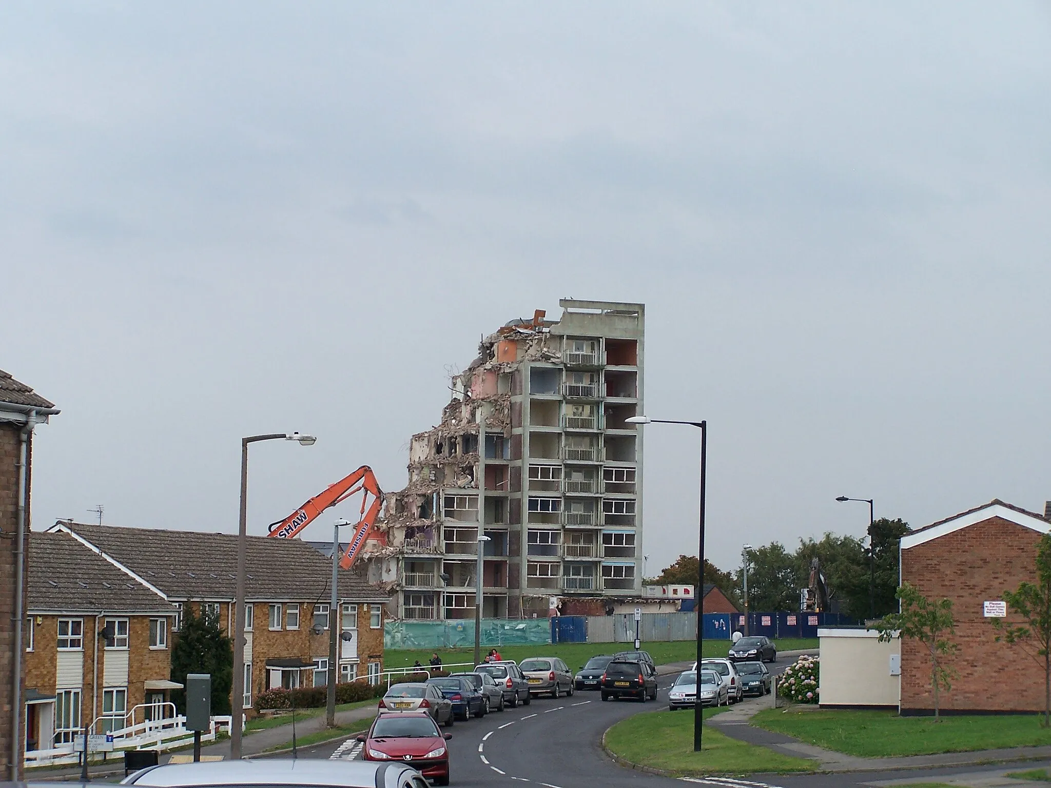 Photo showing: The Fosters Tower Block, Angram Bank, High Green ... Going, Going - 1