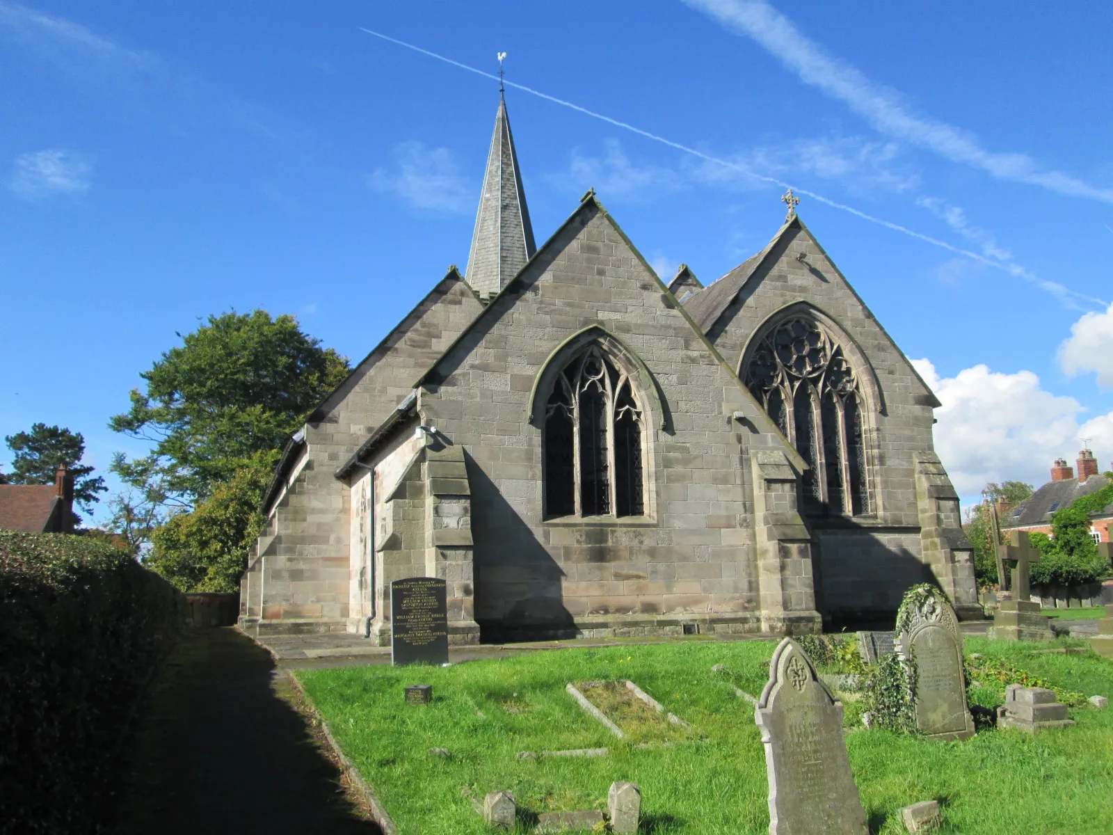 Photo showing: St Michael's Church in Rocester, Staffordshire, seen from the east.