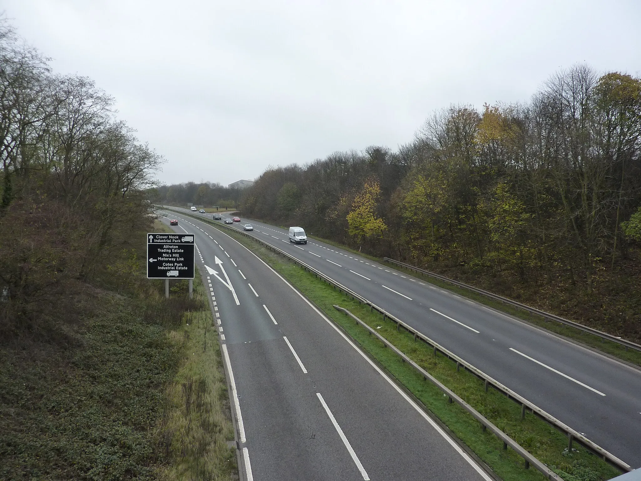Photo showing: A38(T) crossing B600 Nottingham Road