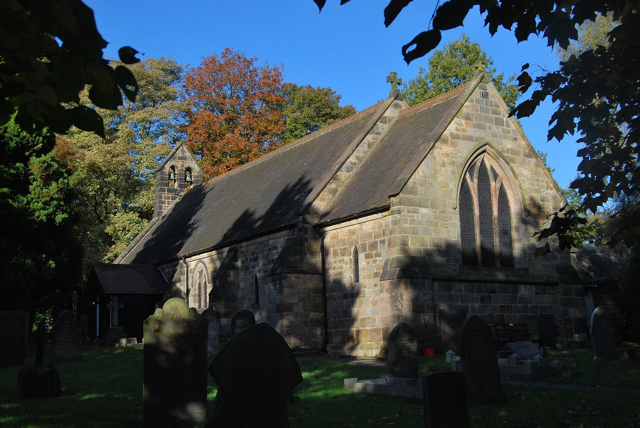 Photo showing: St Andrew's parish church, Stanley, Derbyshire, seen from the southeast