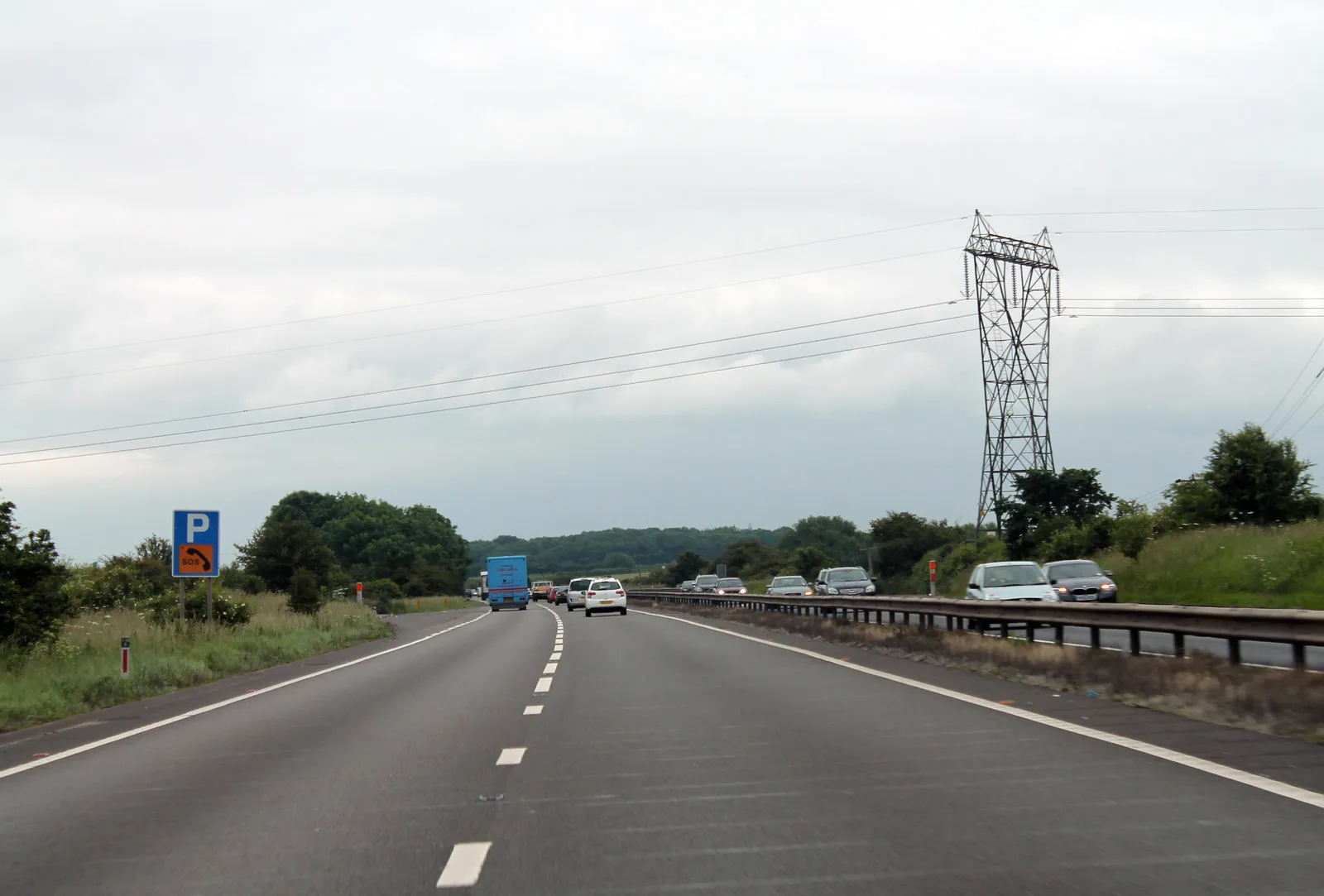 Photo showing: A1 with Electricity Pylon