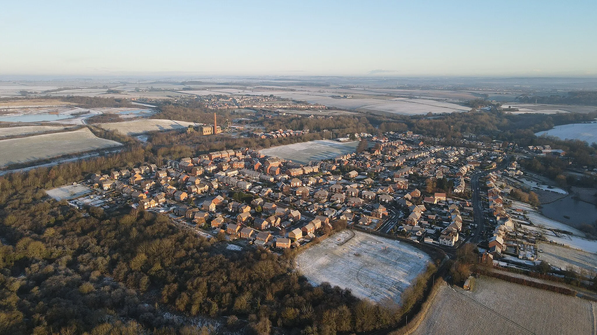 Photo showing: Aerial photo of Pleasley, Mansfield, UK