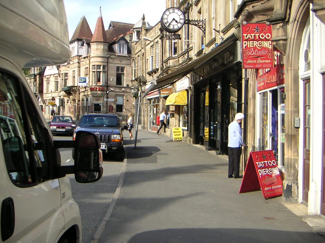 Photo showing: Dale Road (A6) exiting the edge of Matlock Town, showing some of the independent shops and businesses. Behind the camera position the development ends with the road entering a more-rural aspect leading to Matlock Bath