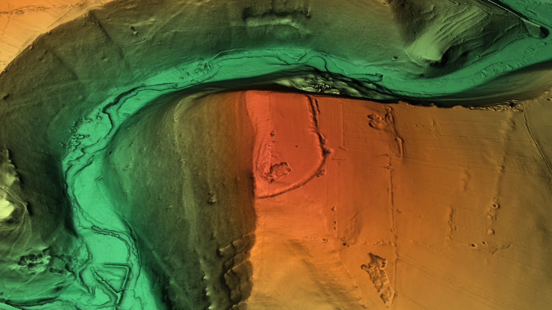 Photo showing: Digital terrain model, resolution 1.0 m, 3D view, raw data from the Environment Agency: https://data.gov.uk/