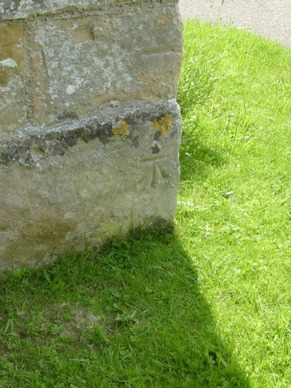 Photo showing: Bench mark, Edingley St Giles' Church