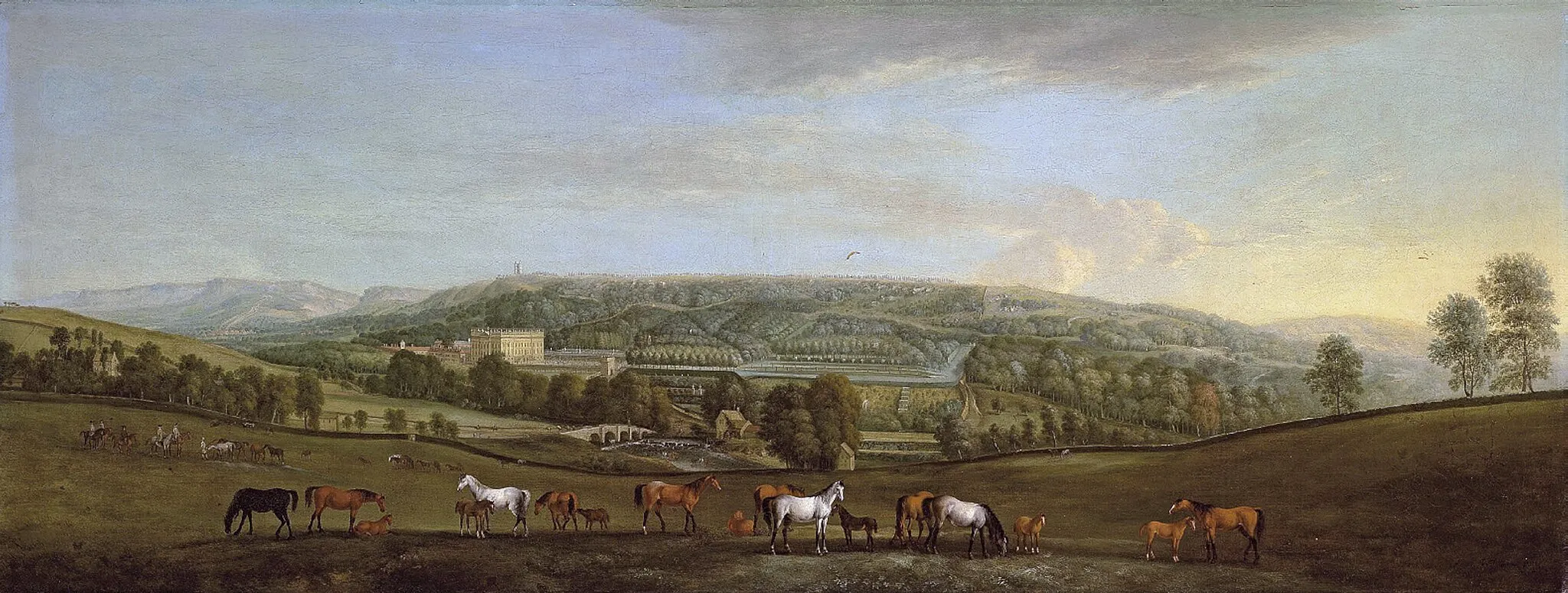 Photo showing: A panoramic view of Chatsworth House and Park