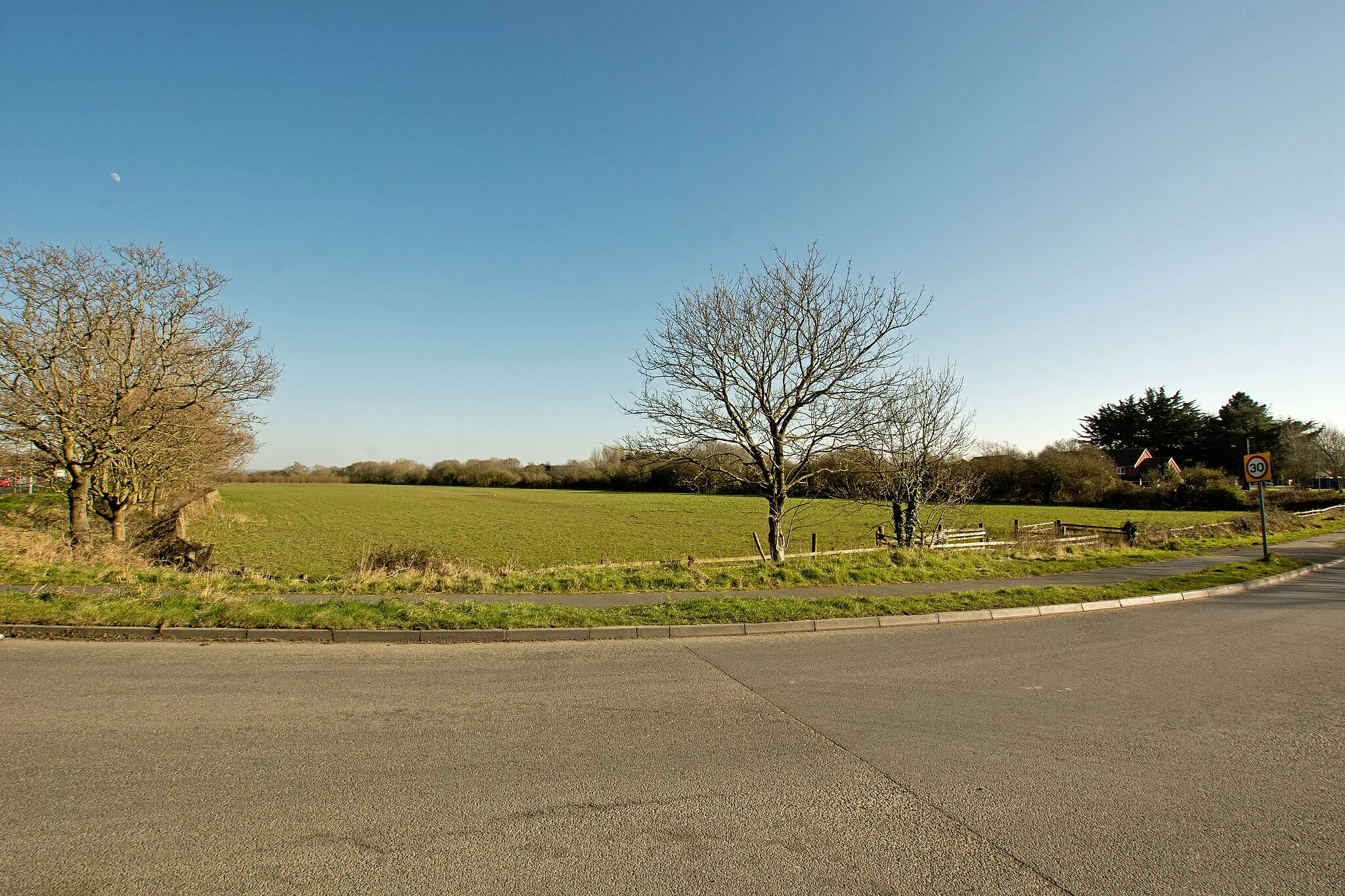Photo showing: A field of grass alongside the A361 at Chivenor