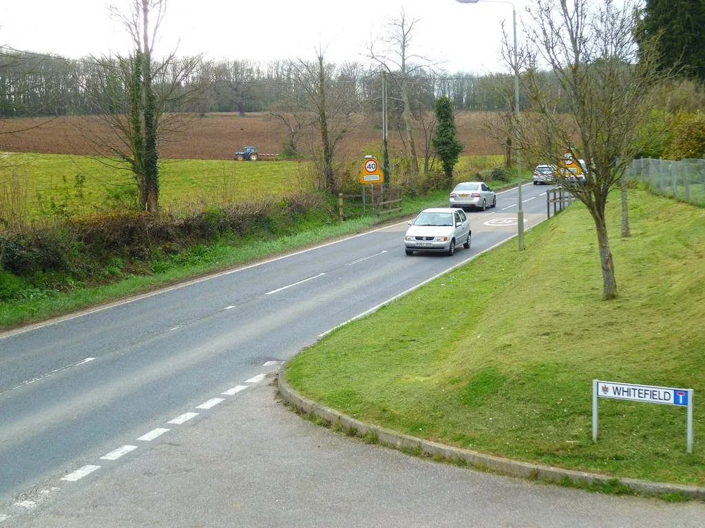 Photo showing: The A35 leaving Wilmington going west