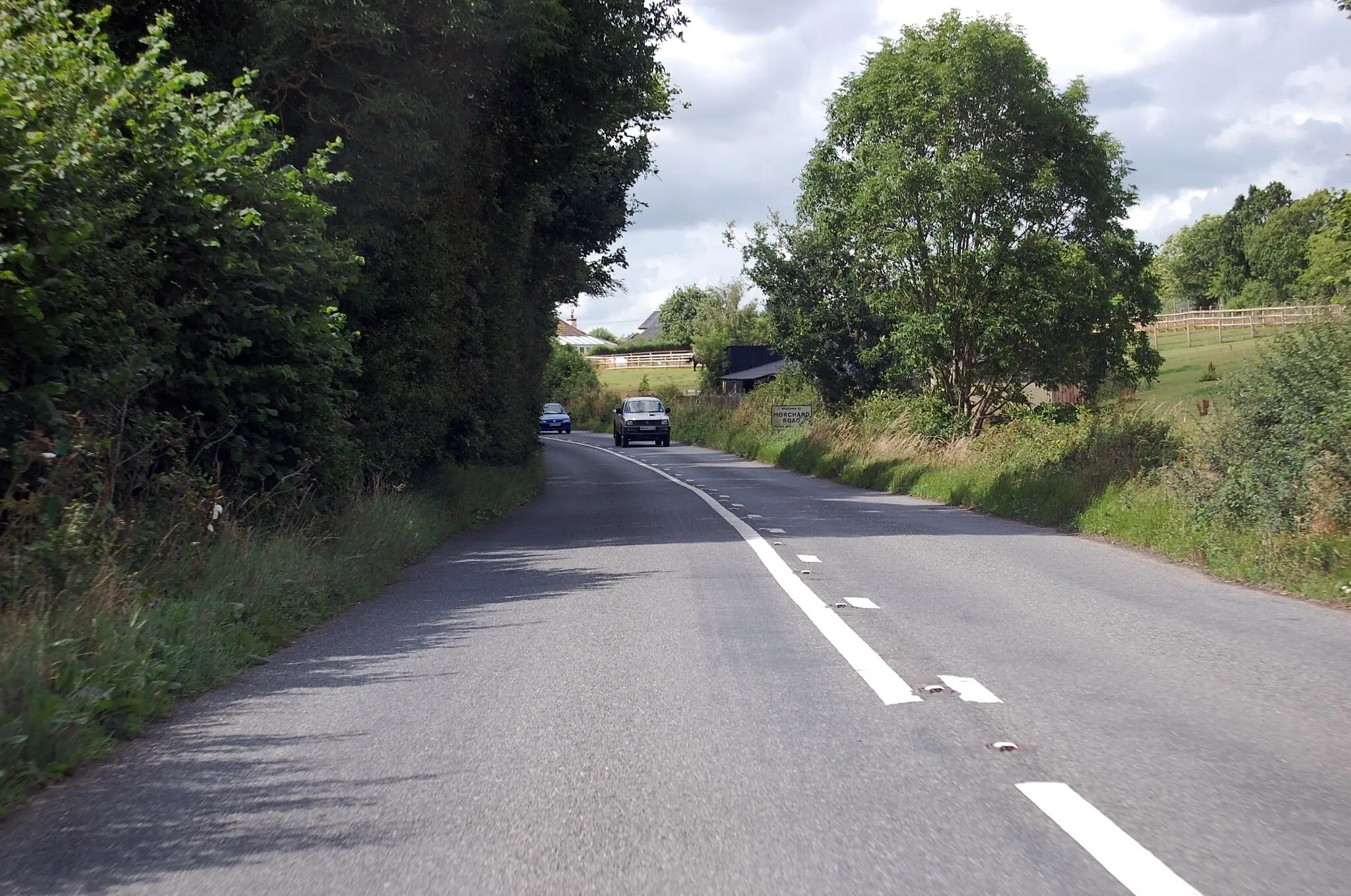 Photo showing: A377 entering Morchard Road