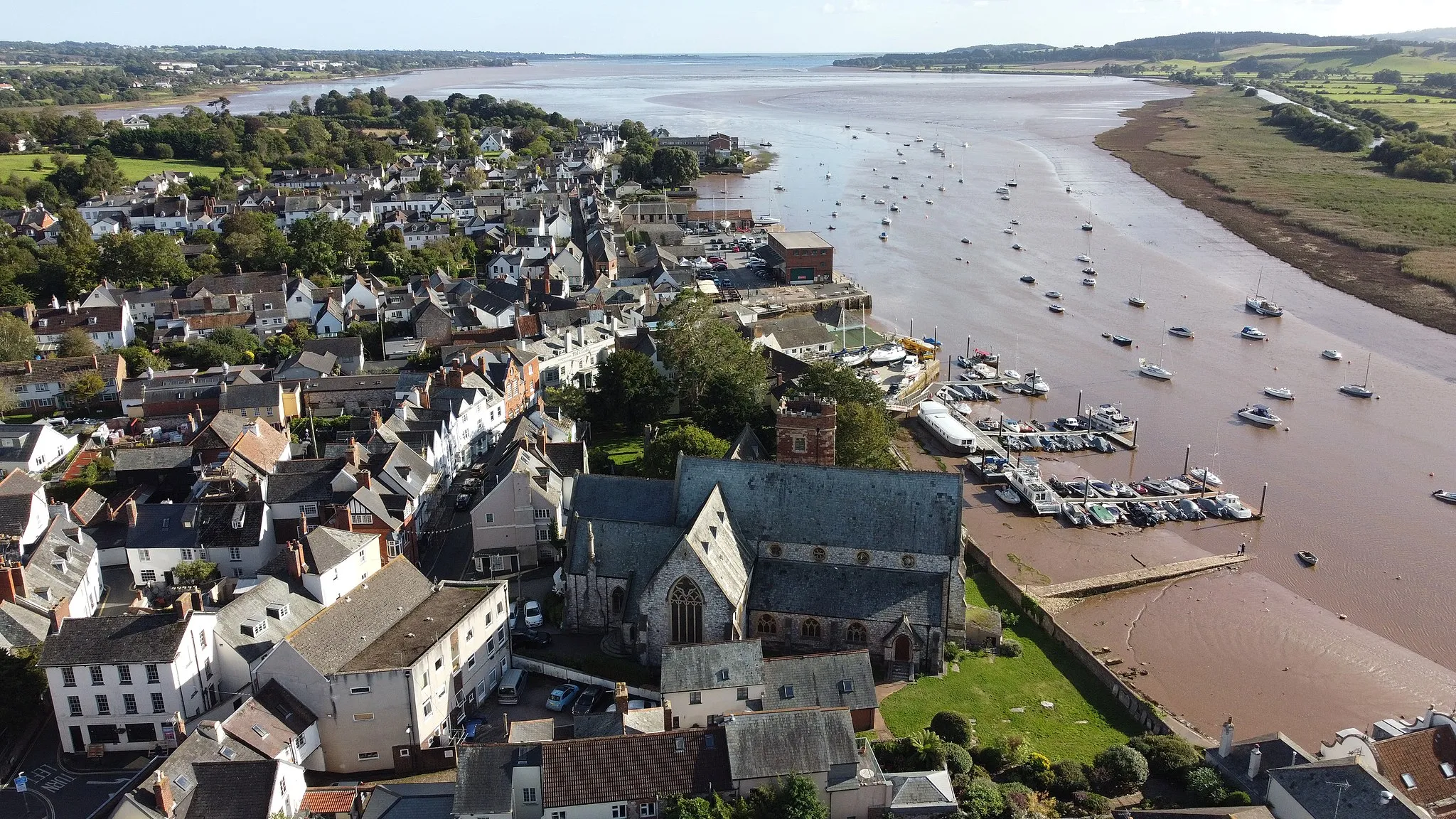 Photo showing: DJI Mini 2 drone shots flying from Topsham quayside up to 300ft.