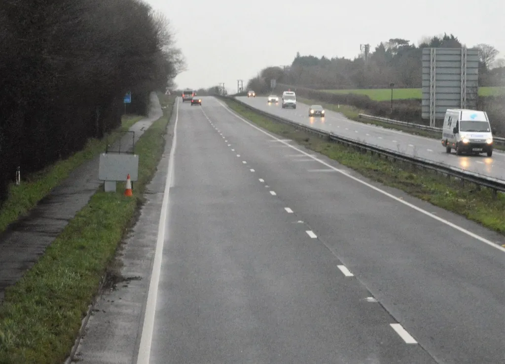 Photo showing: A wet day on the A38