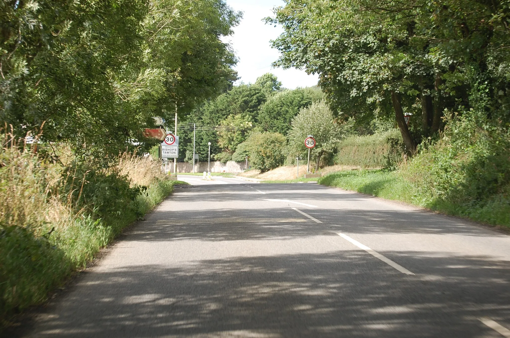 Photo showing: A377 entering Bishop's Tawton