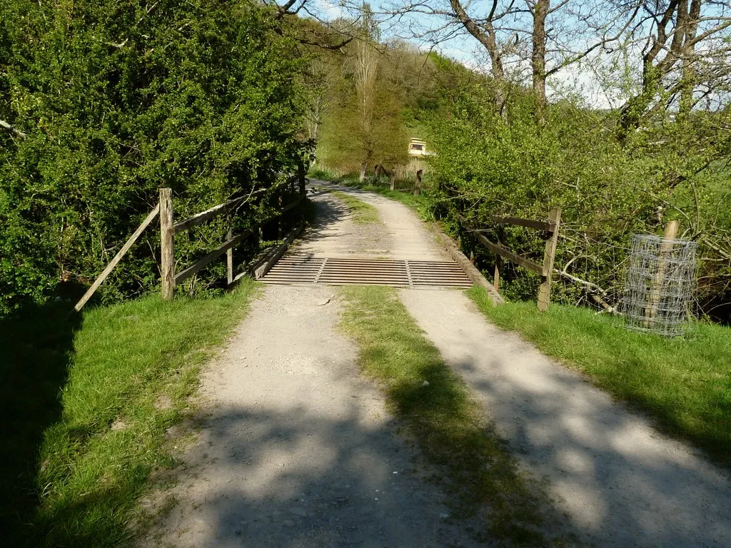 Photo showing: A bridge on the River Yeo which leads to New Mills