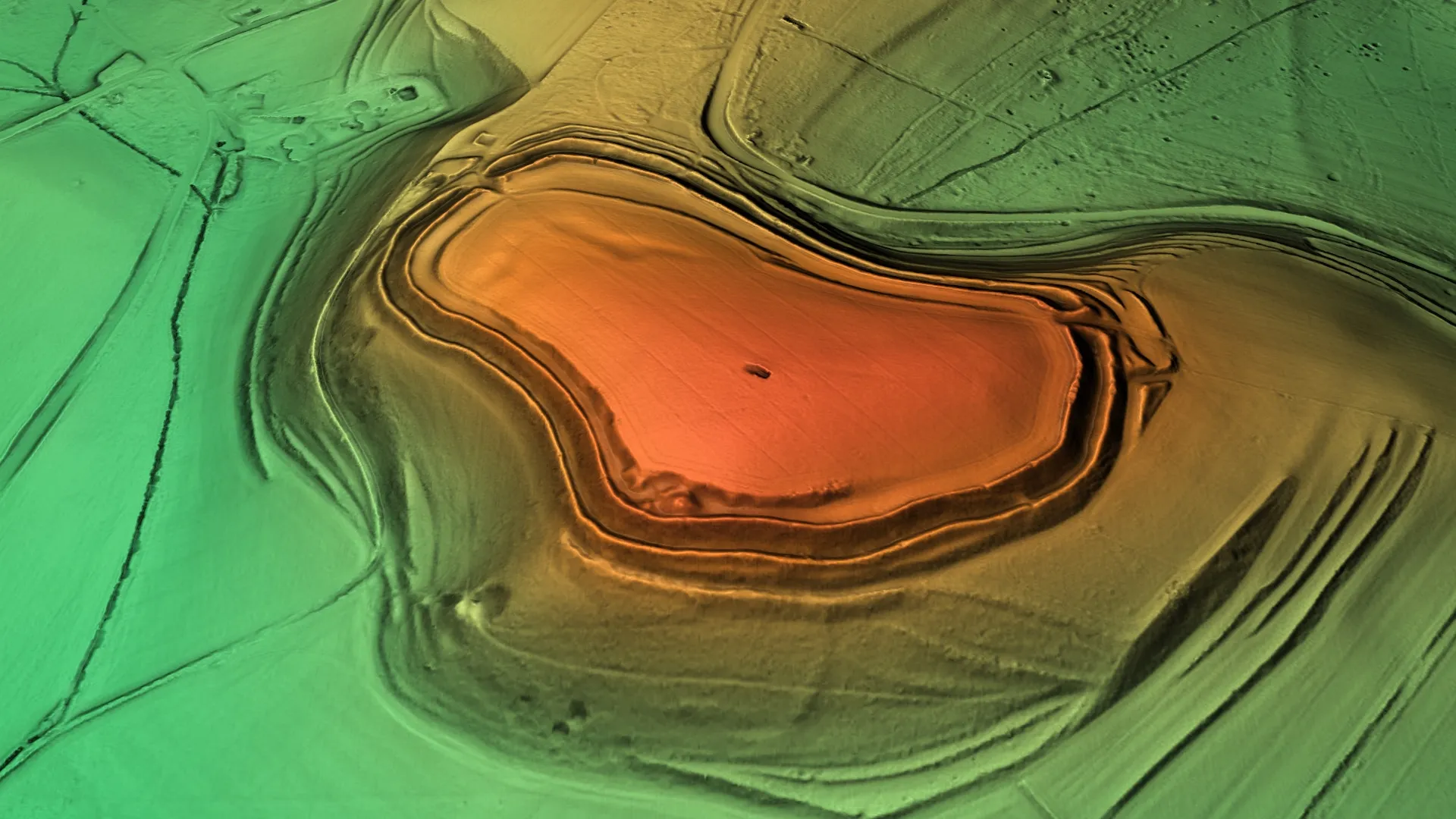 Photo showing: Digital terrain model, resolution 1.0 m, 3D view, raw data from the Environment Agency: https://data.gov.uk/