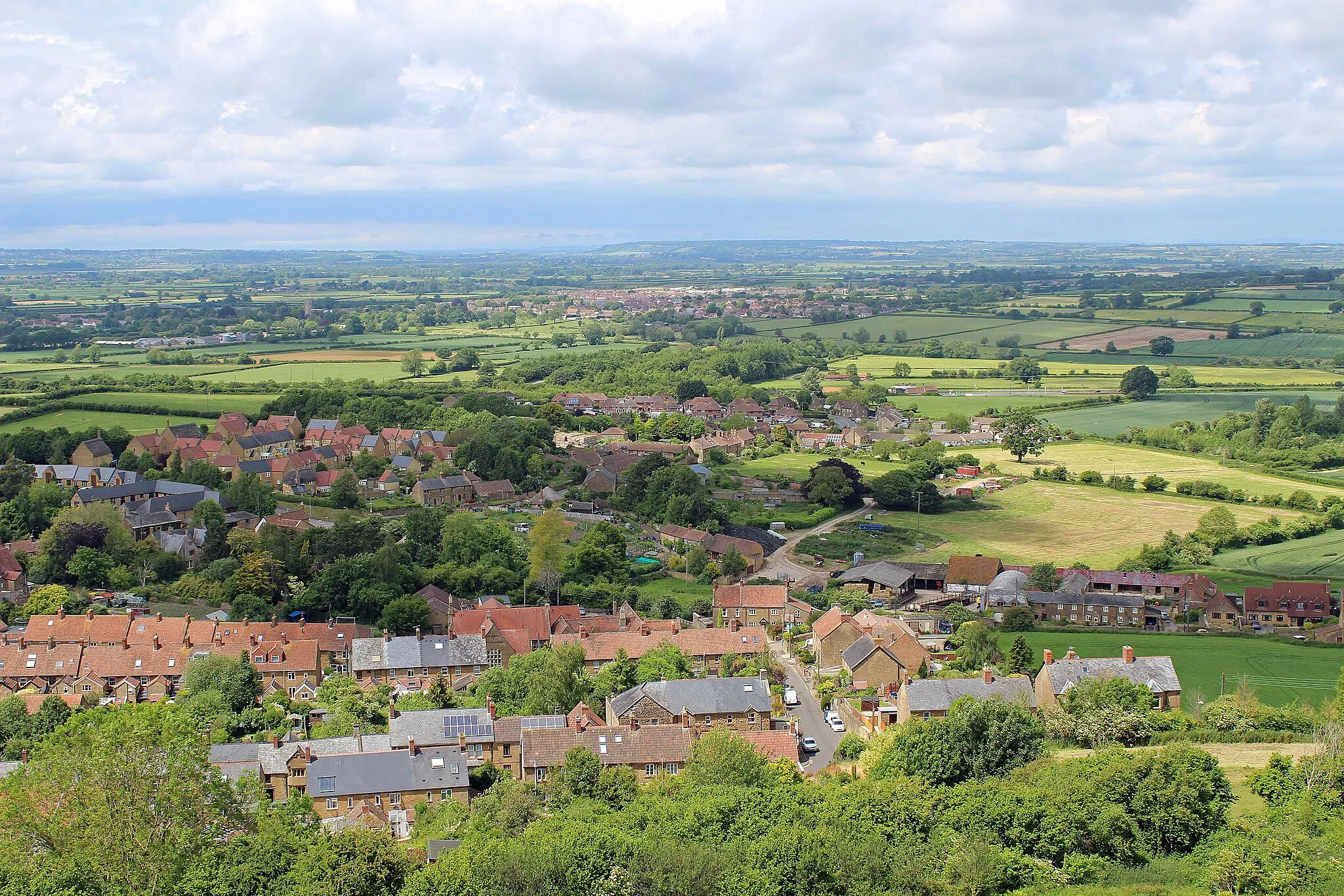 Photo showing: A  distant view of Martock from Ham Hill