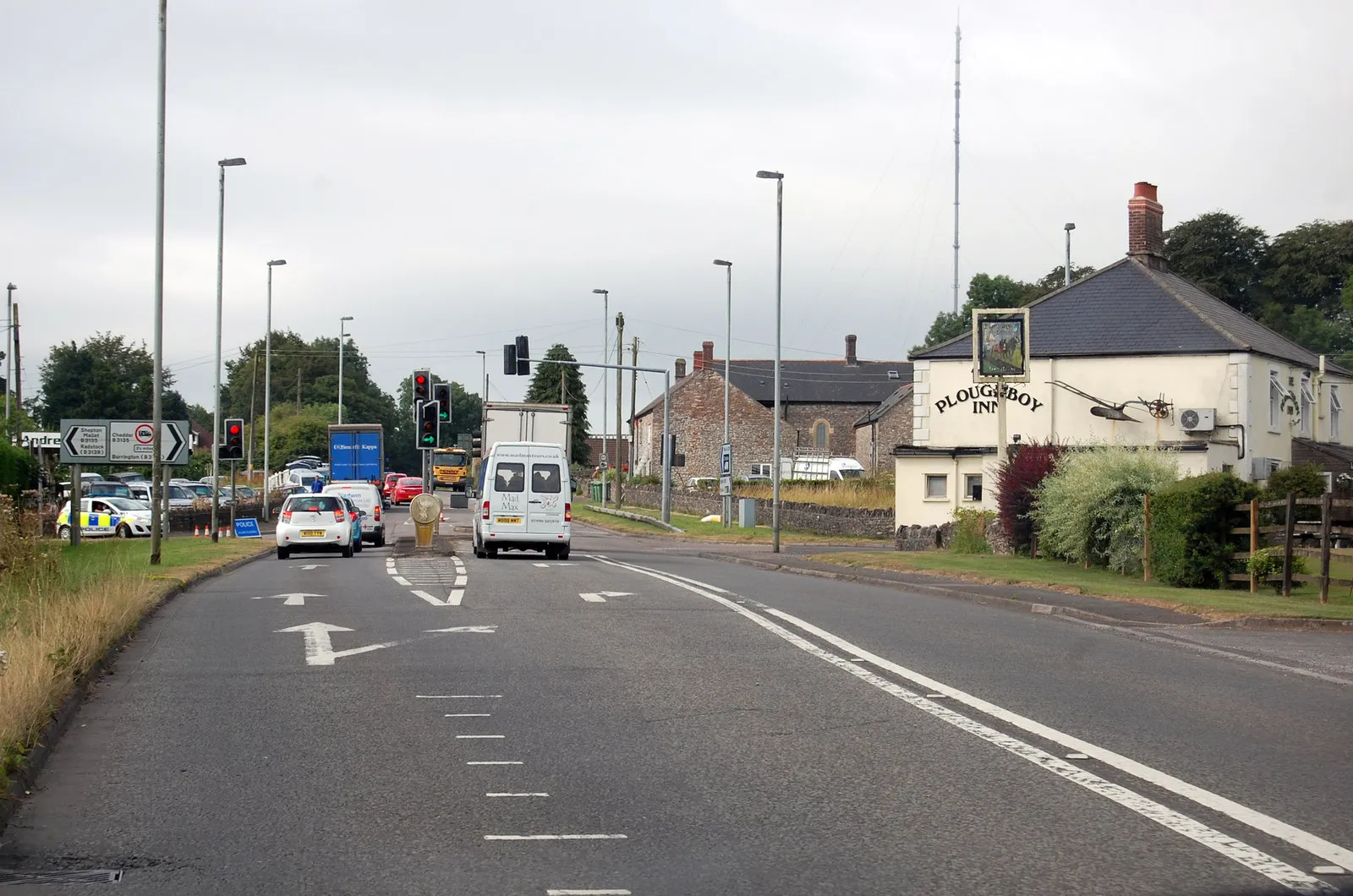 Photo showing: A39 approaching Green Ore crossroads