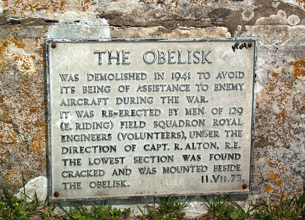 Photo showing: The Obelisk plaque, Dorset, England