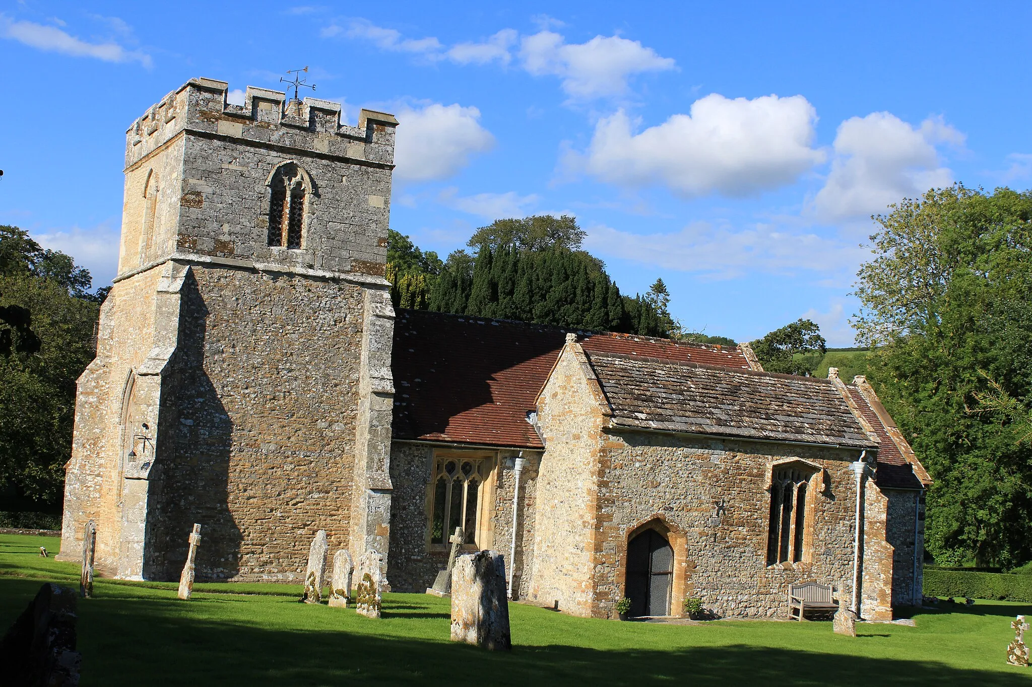 Photo showing: The parish church of Melcombe Horsey, Dorset, England, on 1 September 2015. Also known as Melcombe Bingham or Bingham's Melcombe.