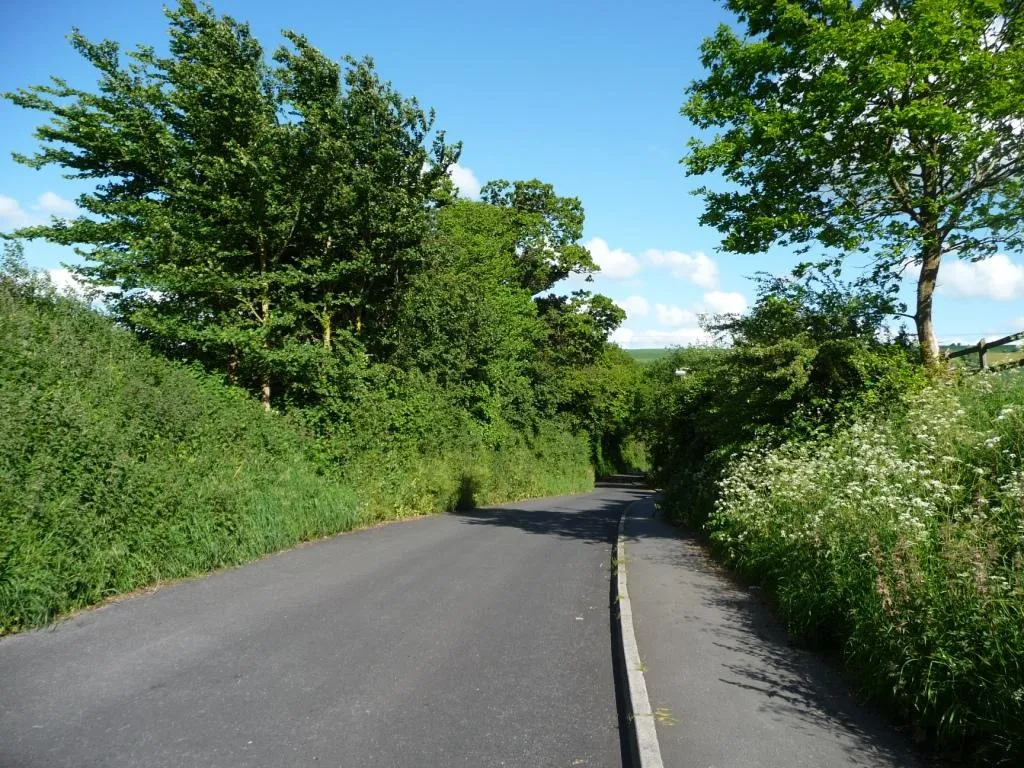 Photo showing: 'Emerge on Drove Lane. Turn left down the hill'