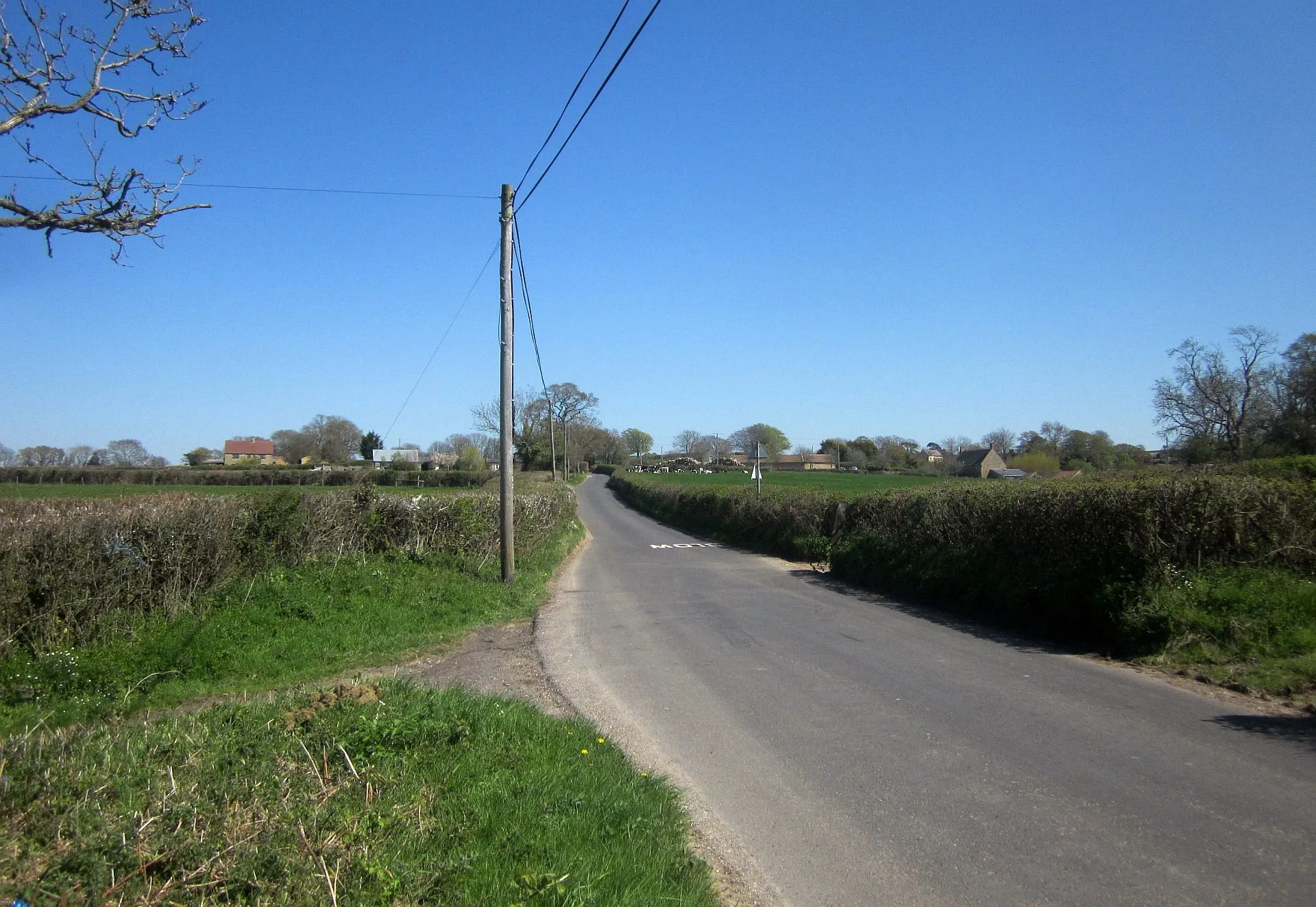 Photo showing: B3164 approaching Whetley Cross