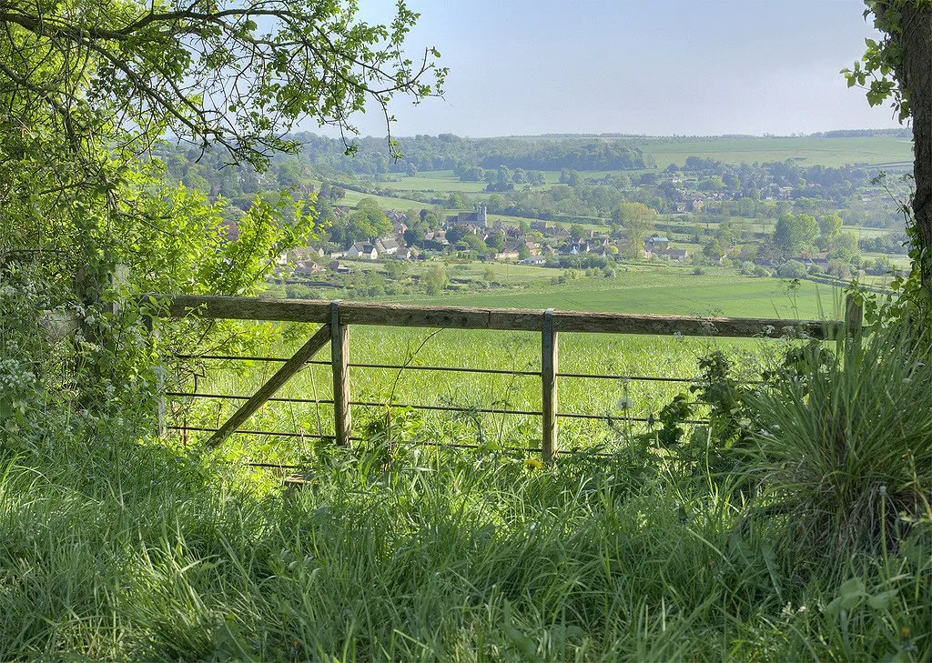 Photo showing: View of Stourpaine taken from the foot of Hod Hill