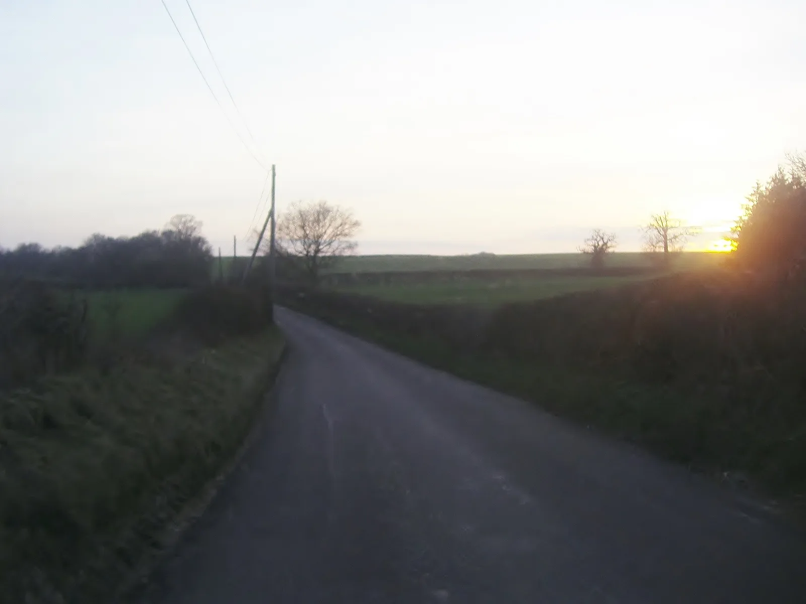 Photo showing: Sunset over Munden Road, Great Munden