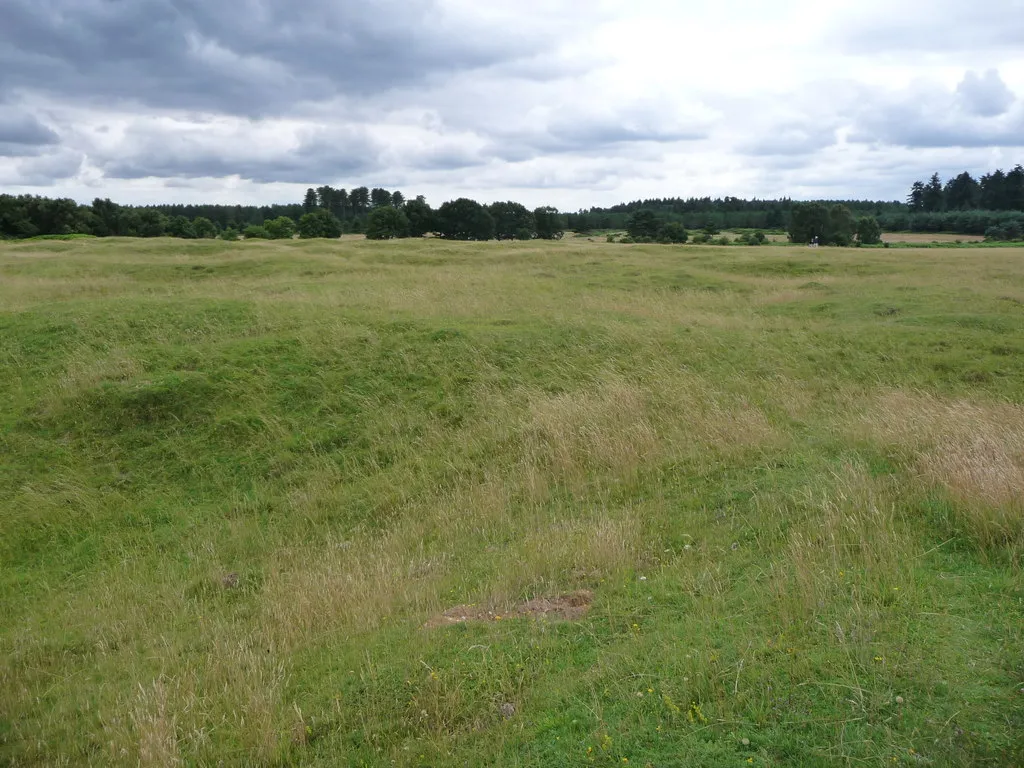 Photo showing: View south-west across Grime's Graves