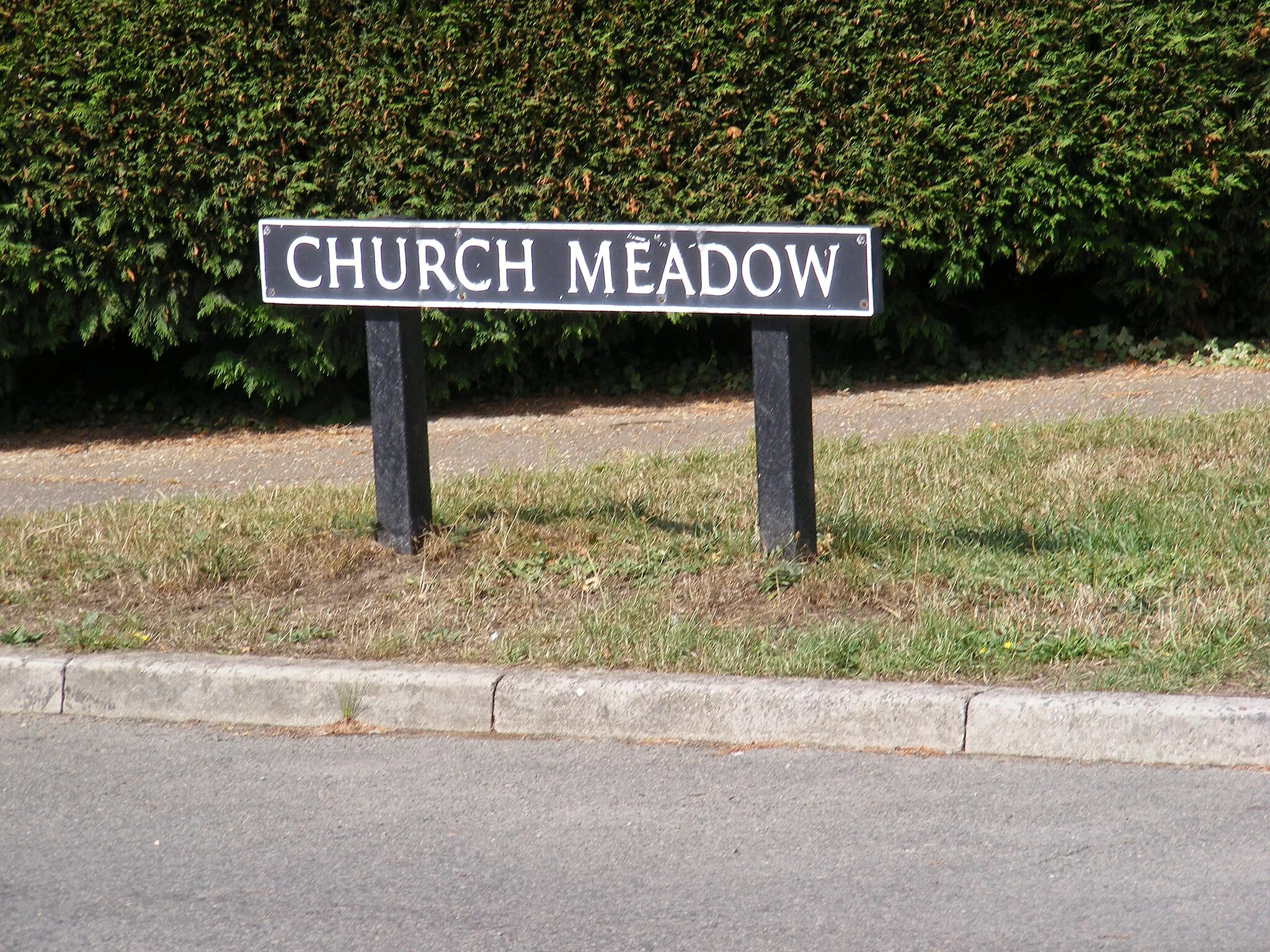 Photo showing: Church Meadow sign