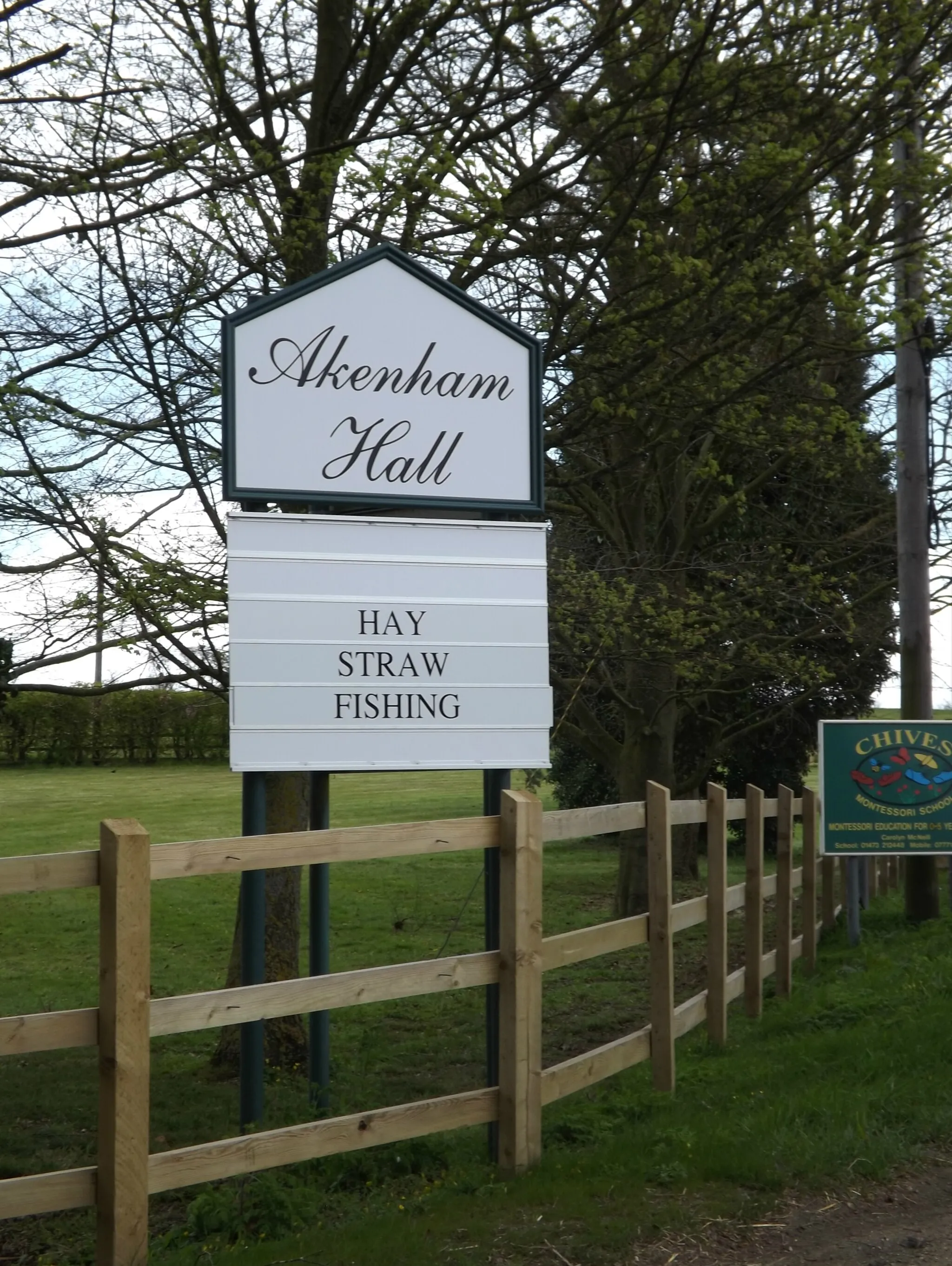 Photo showing: Akenham Hall sign