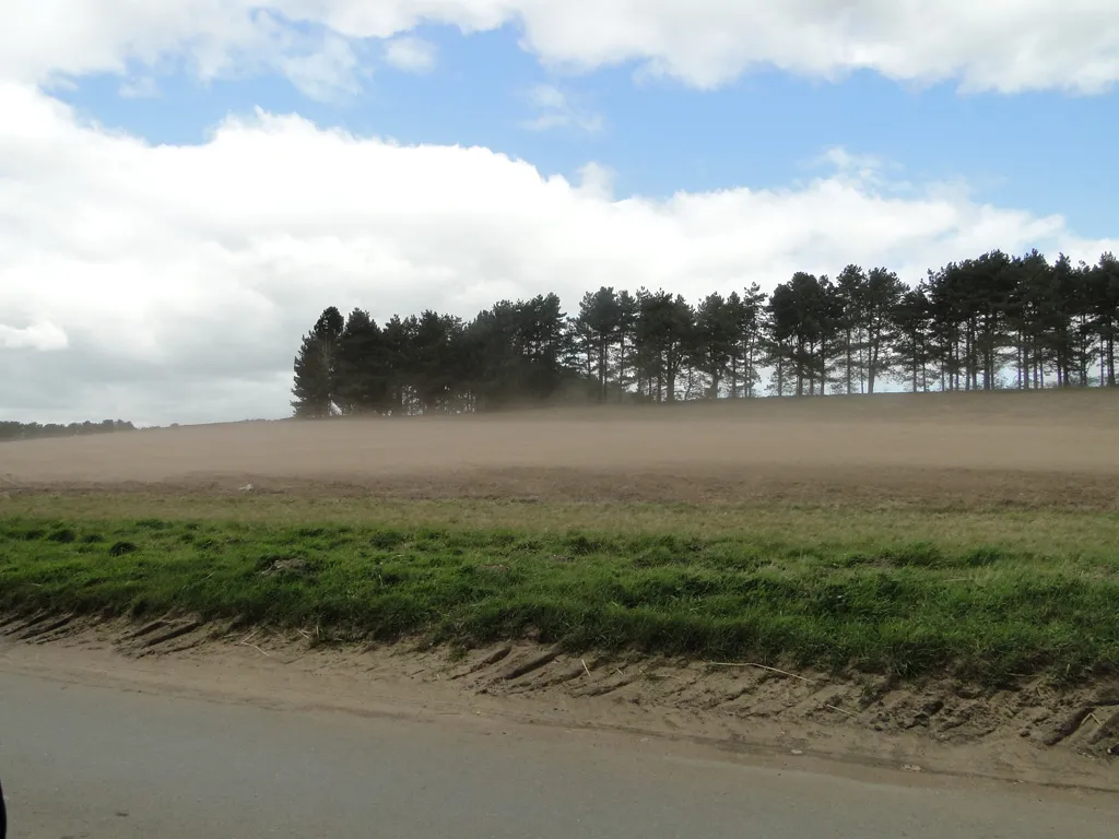 Photo showing: A dust-blow off the dry fields in recent high winds