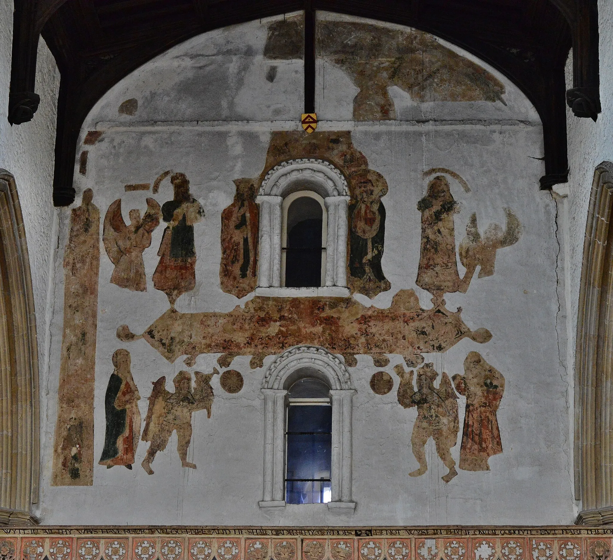 Photo showing: Attleborough: St. Mary's Church: The tower mural (ca. 1500)