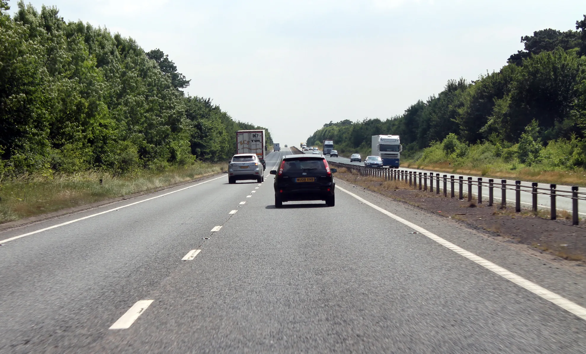Photo showing: A11 southbound - A straight Roman Road