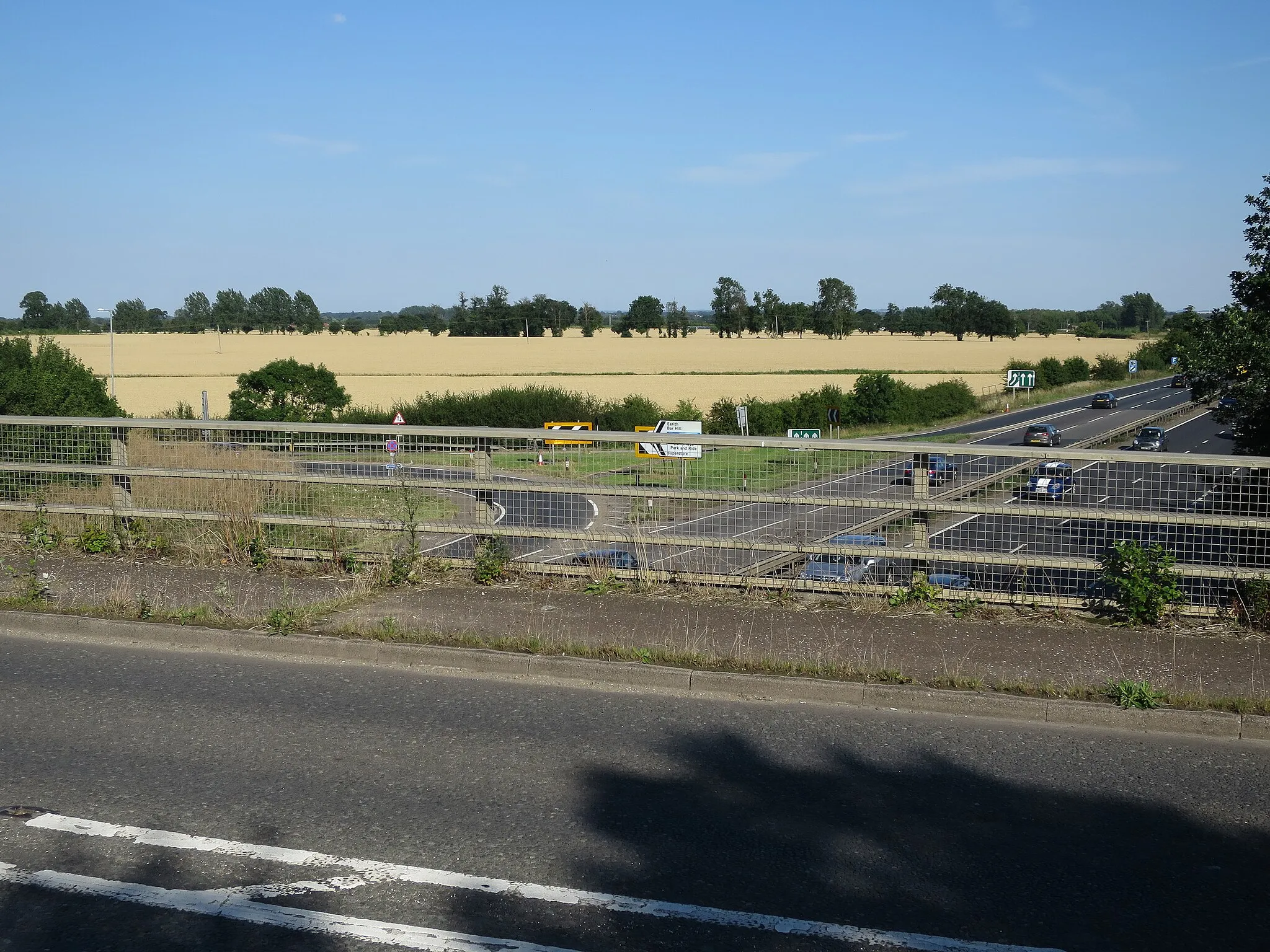 Photo showing: A14 at Bar Hill