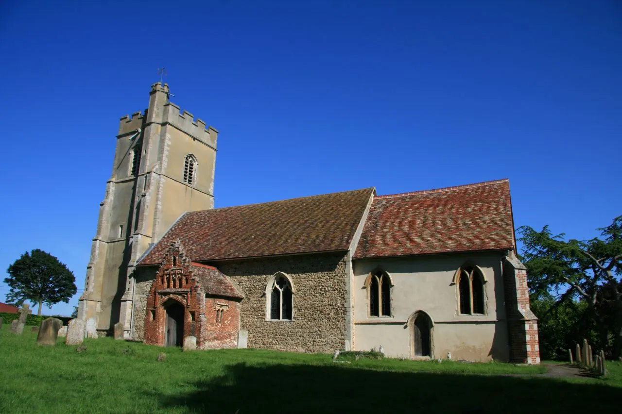 Photo showing: St Mary's parish church, Great Bradley, Suffolk, seen from south-southeast