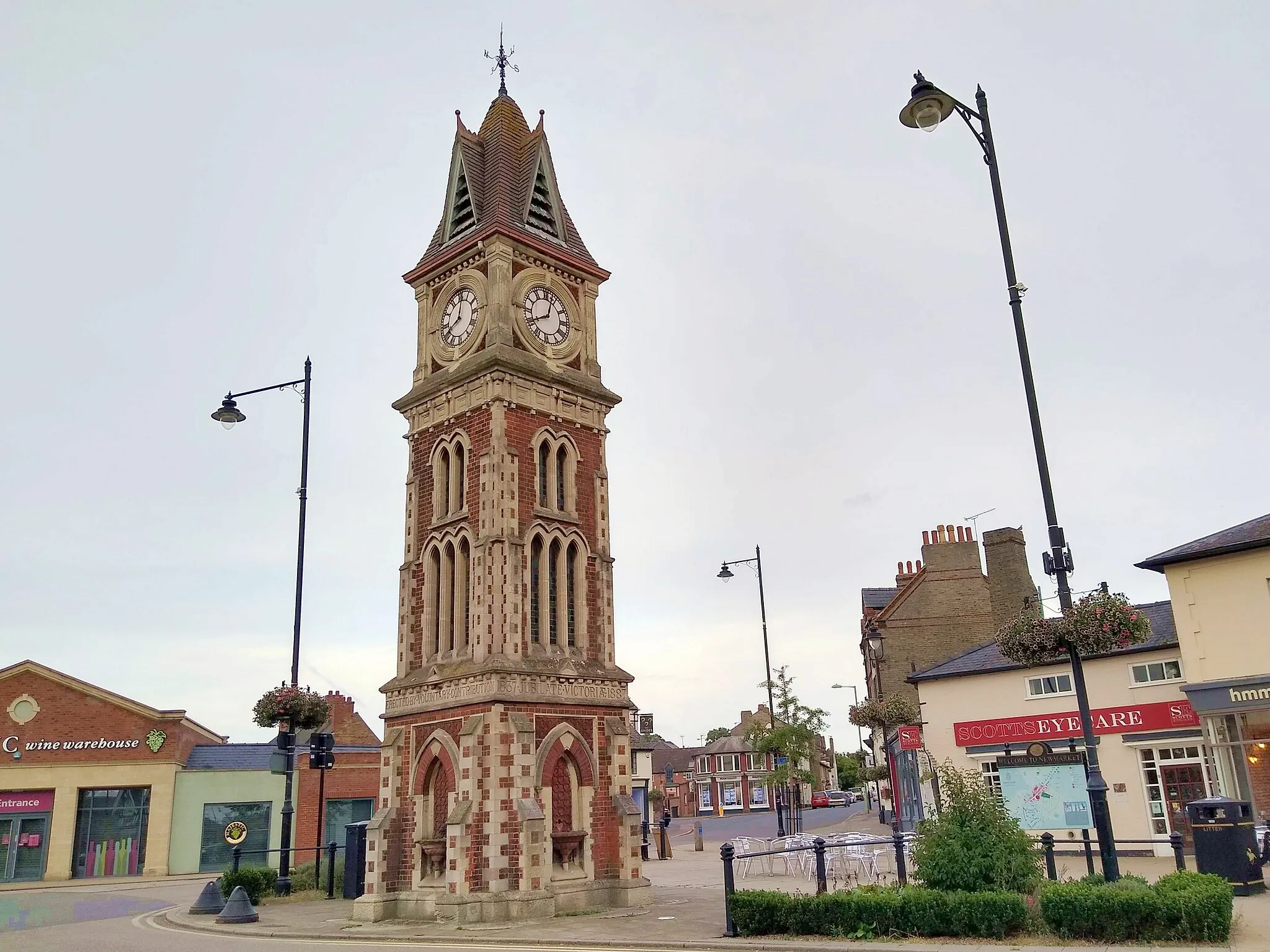 Photo showing: Newmarket Clock Tower in July 2019.